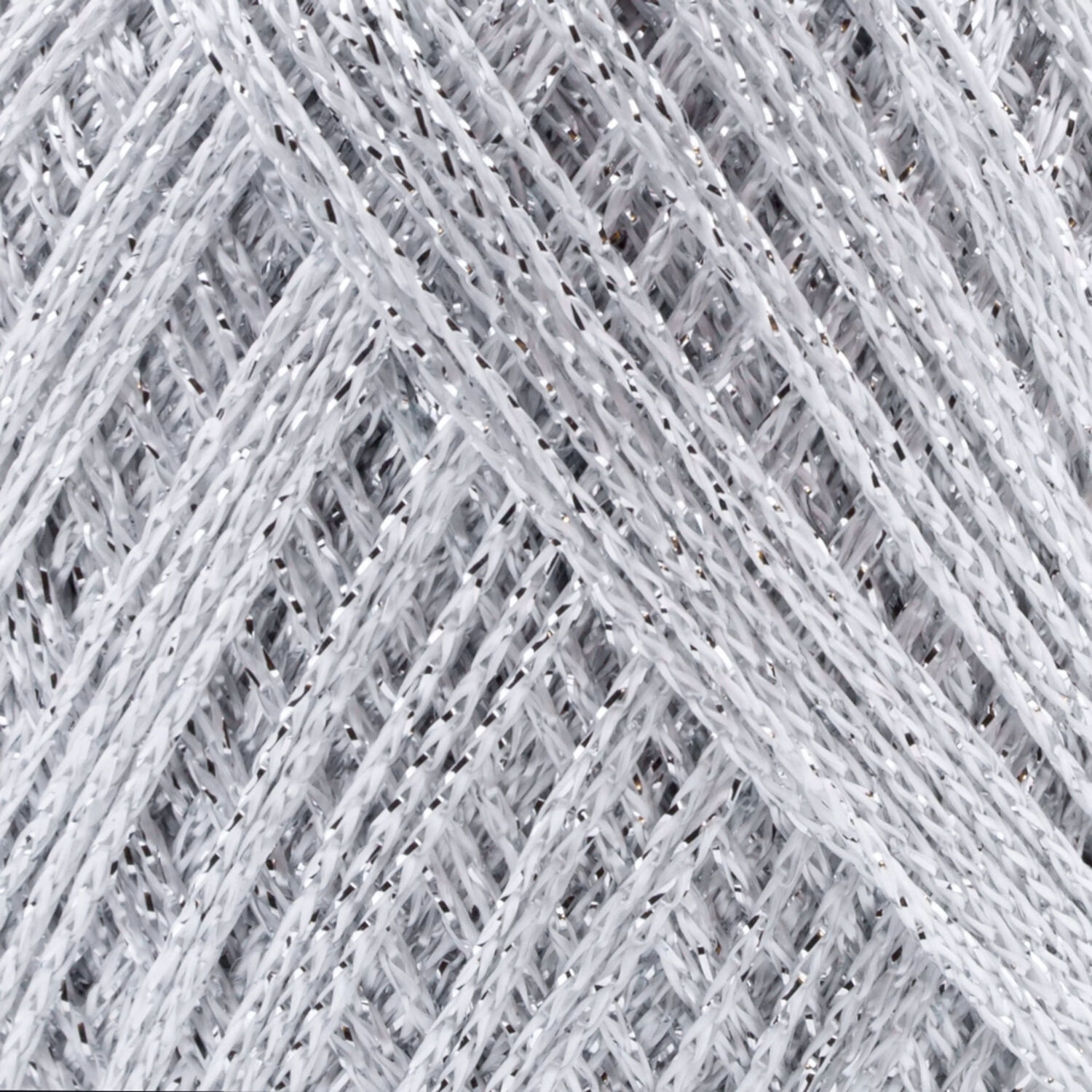 Hkel- und Strickgarn Glitter uni, 90,5 % Viskose und 9,5 % Polyester, 25g, 110m, Farbe 8202, Silber Bild 2