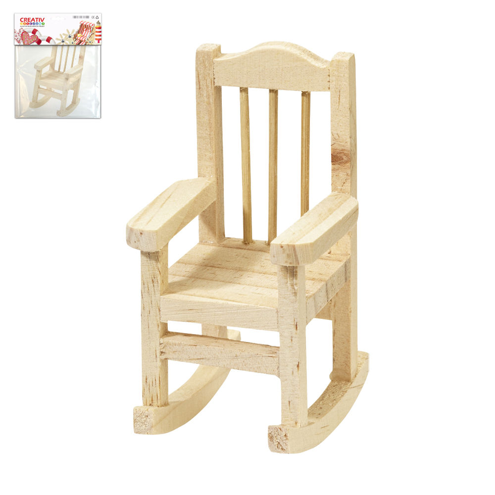 Wichtel Zubehör Möbel Miniatur Tisch und Stuhl Holz 4,5 x 4 x 3,5 cm -  2-teilig