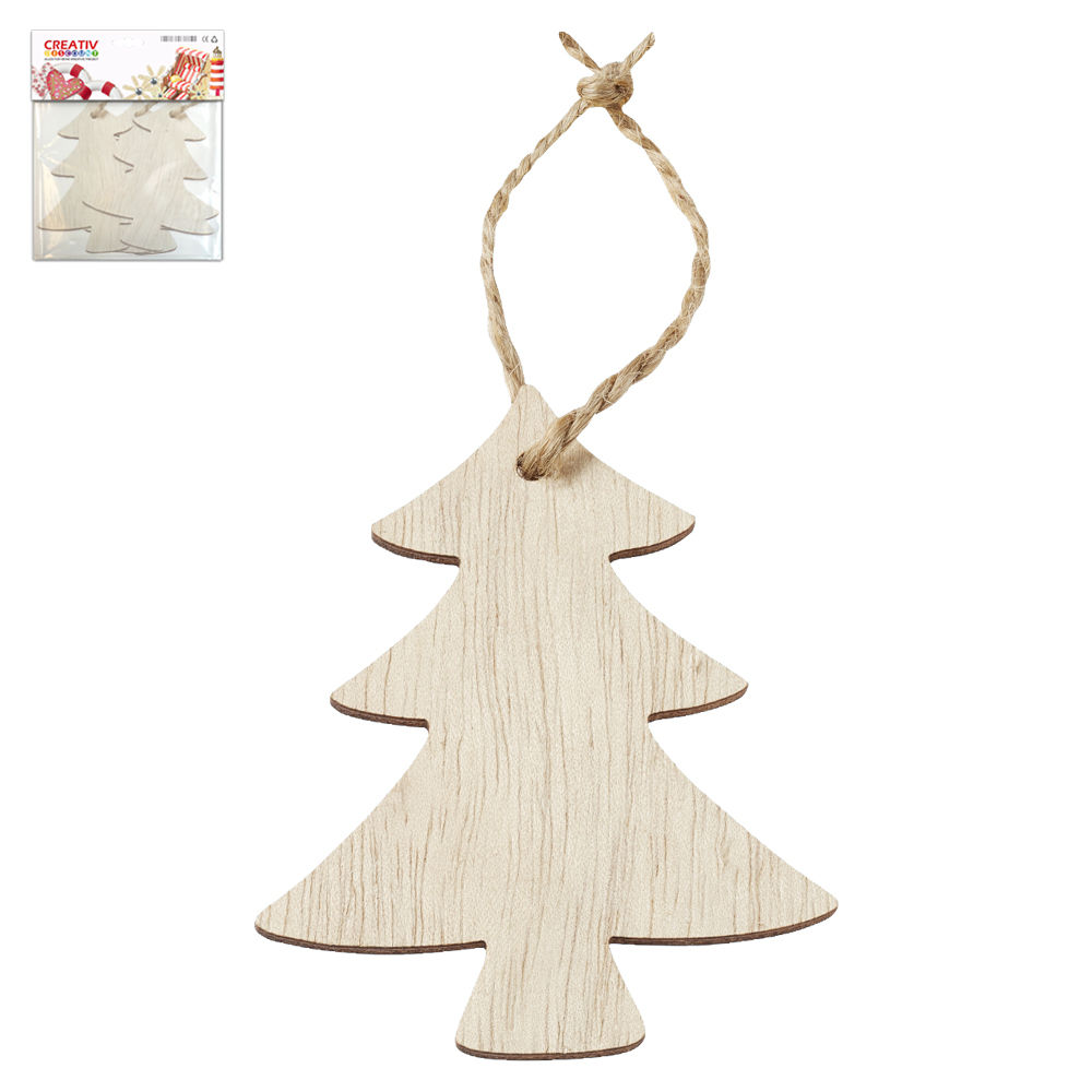 Hobbyfun Holzbaum zum Hngen, 7 cm, 4 Stk.