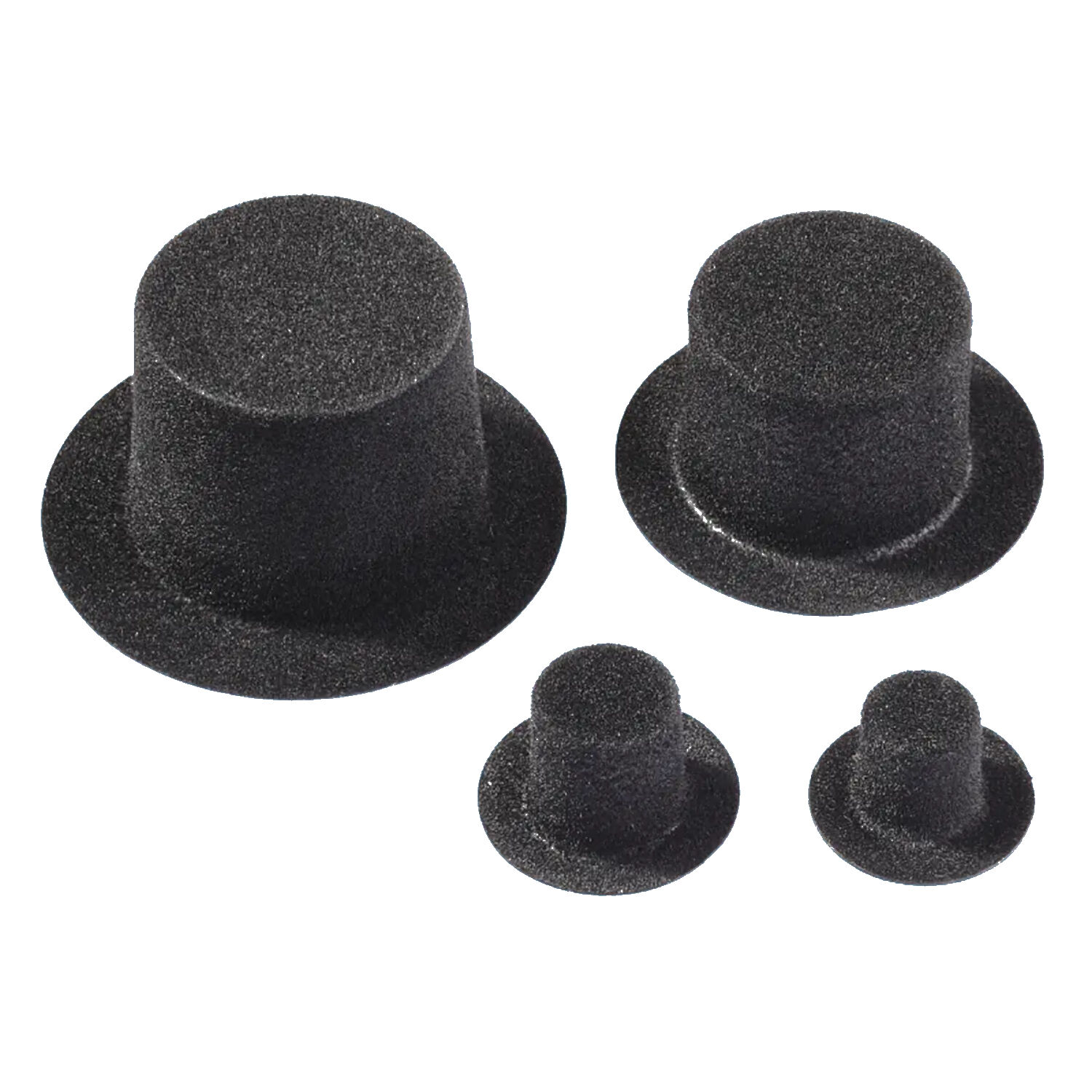 NEU Miniatur-Zylinder, schwarz, beflockt, Gre 26 mm, Beutel mit 6 Stck