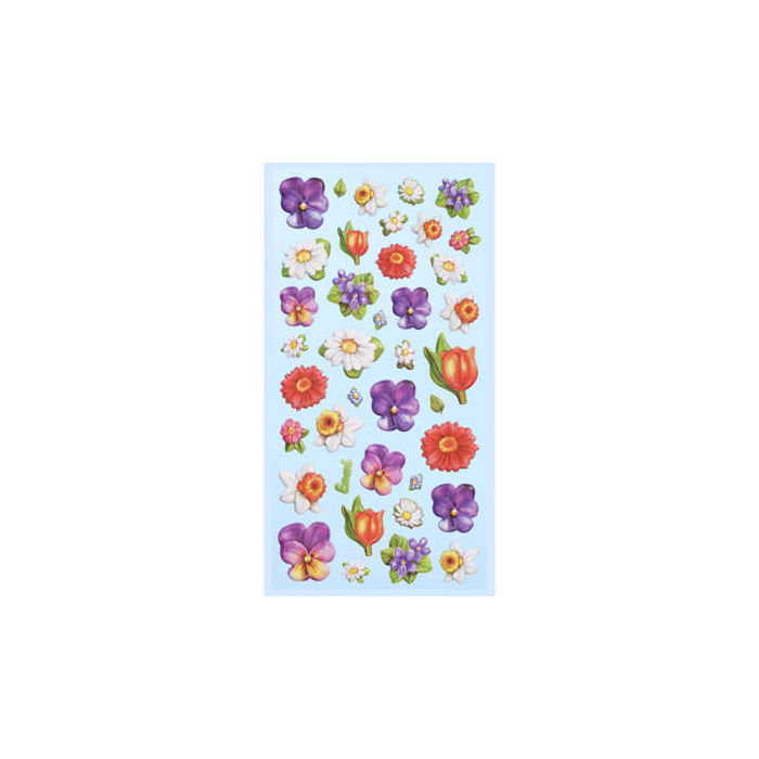 SALE SOFTY 3-D Sticker / Aufkleber, Blüten, 1 Bogen