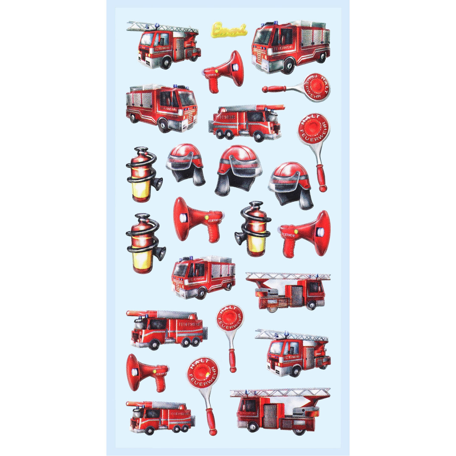 NEU SOFTY 3-D Sticker / Aufkleber, Feuerwehr, 1 Bogen