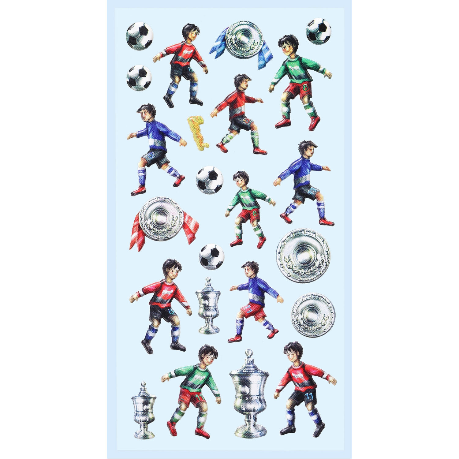 NEU SOFTY 3-D Sticker / Aufkleber, Fuball II, 1 Bogen