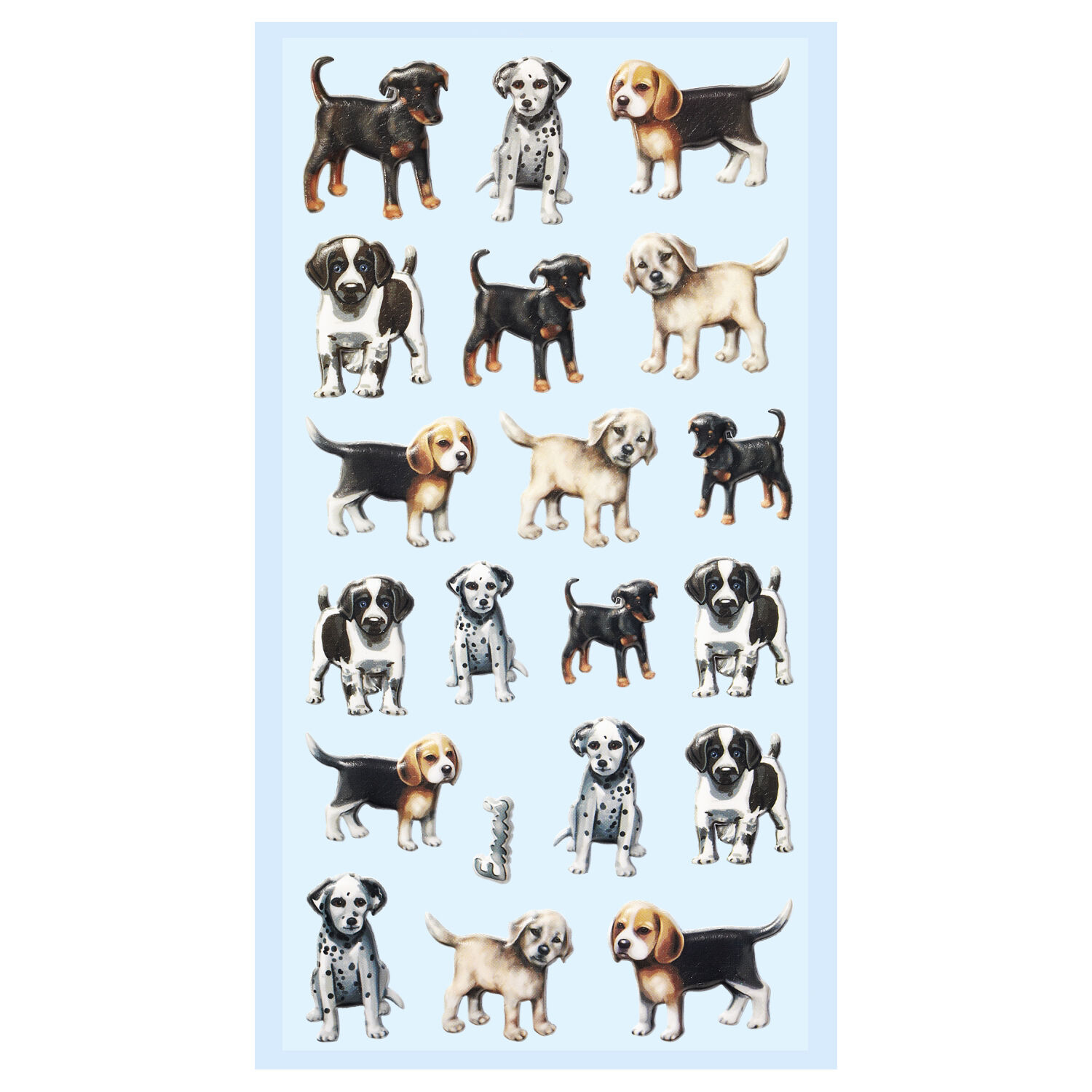 NEU SOFTY 3-D Sticker / Aufkleber, Hunde / Welpen, 1 Bogen