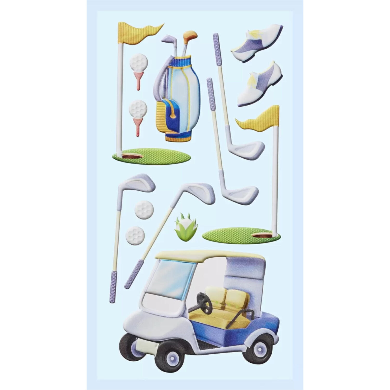 NEU SOFTY 3-D Sticker / Aufkleber, Golf, 1 Bogen