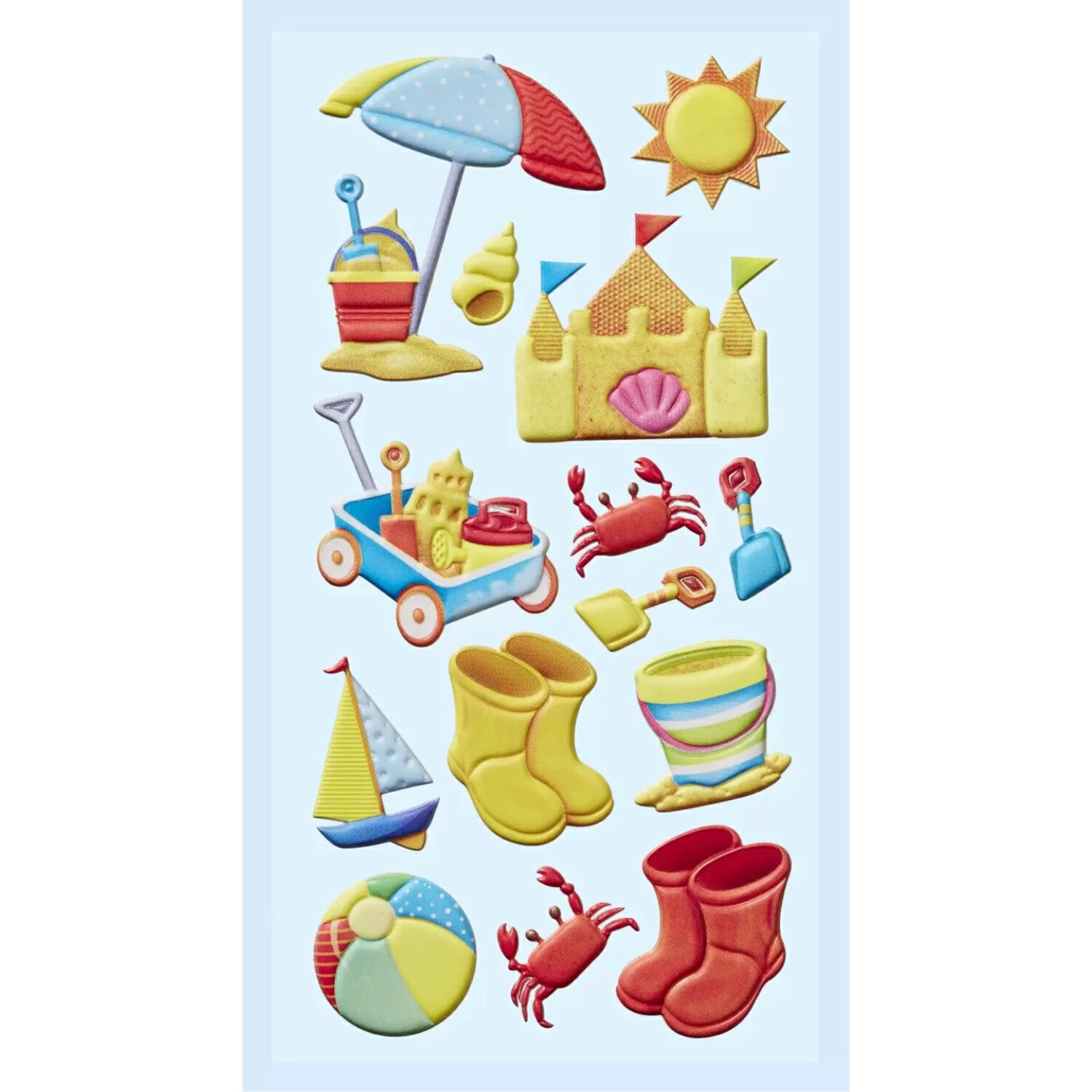 NEU SOFTY 3-D Sticker / Aufkleber, Strandurlaub, 1 Bogen