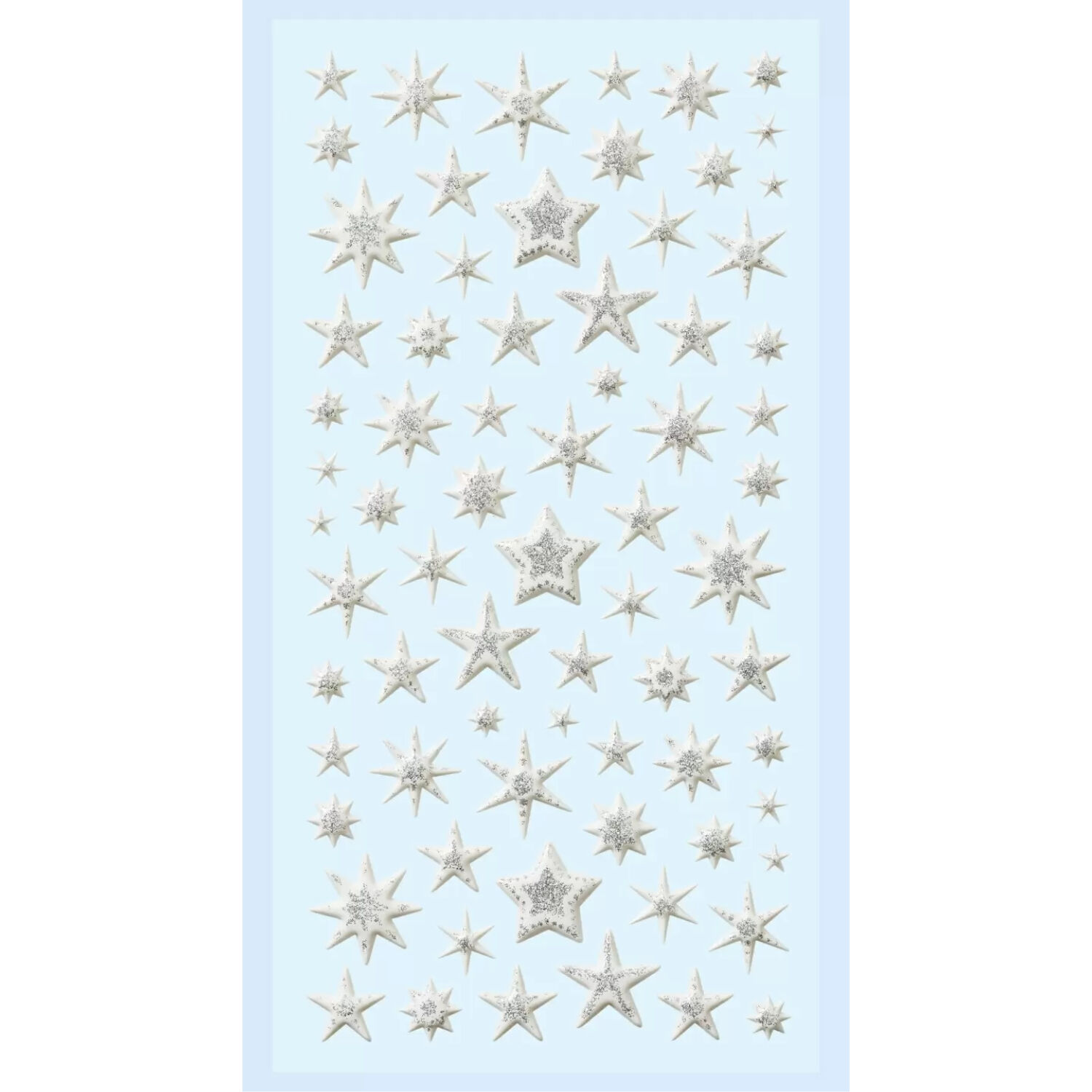 NEU SOFTY 3-D Sticker / Aufkleber, Stern, silber, 1 Bogen