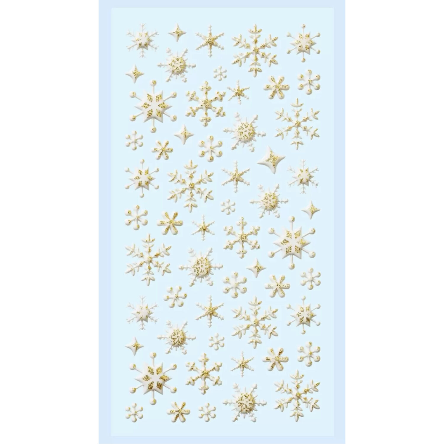 NEU SOFTY 3-D Sticker / Aufkleber, Eiskristall / Schneeflocke, gold, 1 Bogen