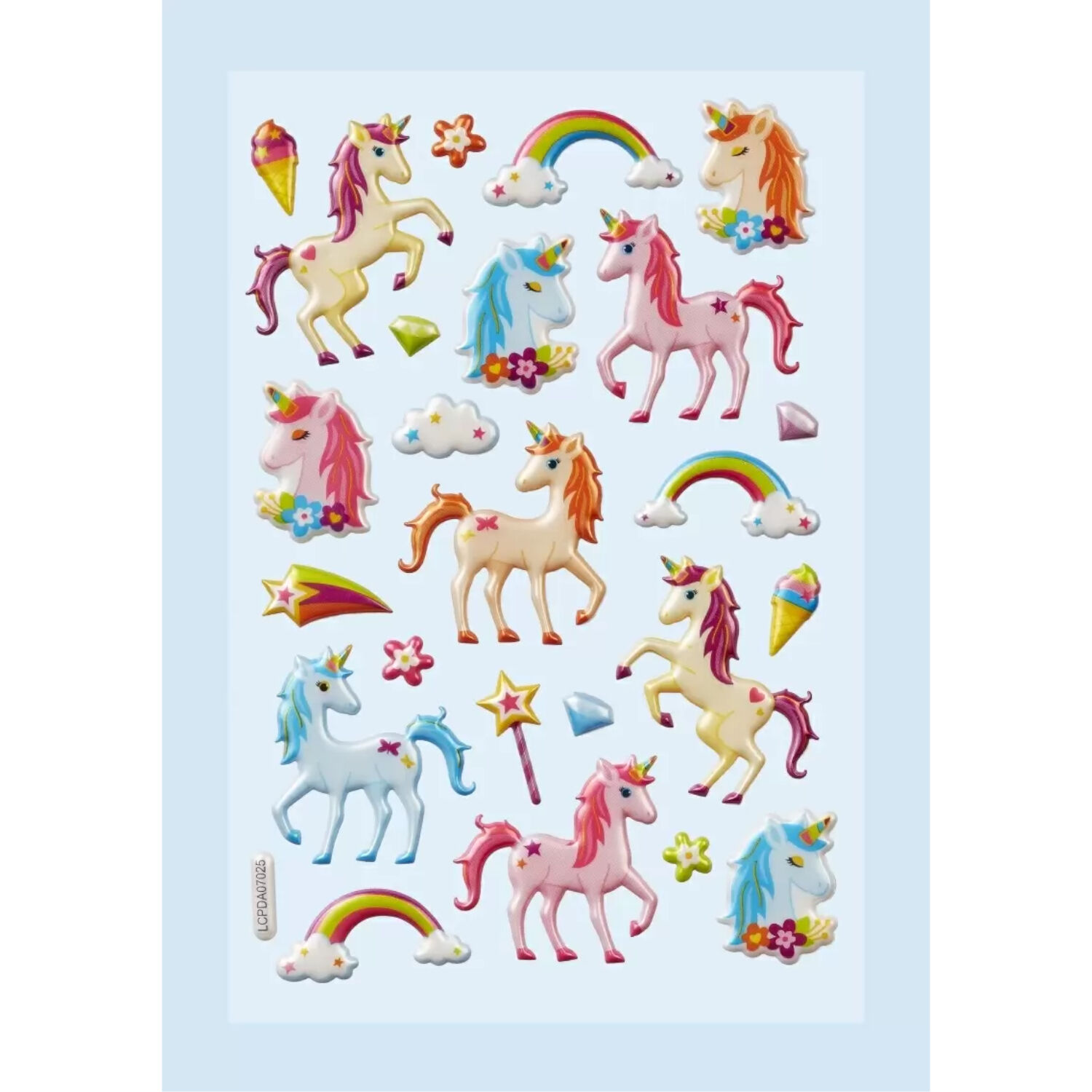 NEU SOFTY 3-D Sticker / Aufkleber, Einhorn II, 1 Bogen