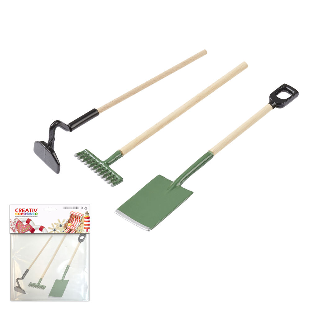 Hobbyfun Mini Gartenwerkzeug-Set, 9cm, 3 tlg.