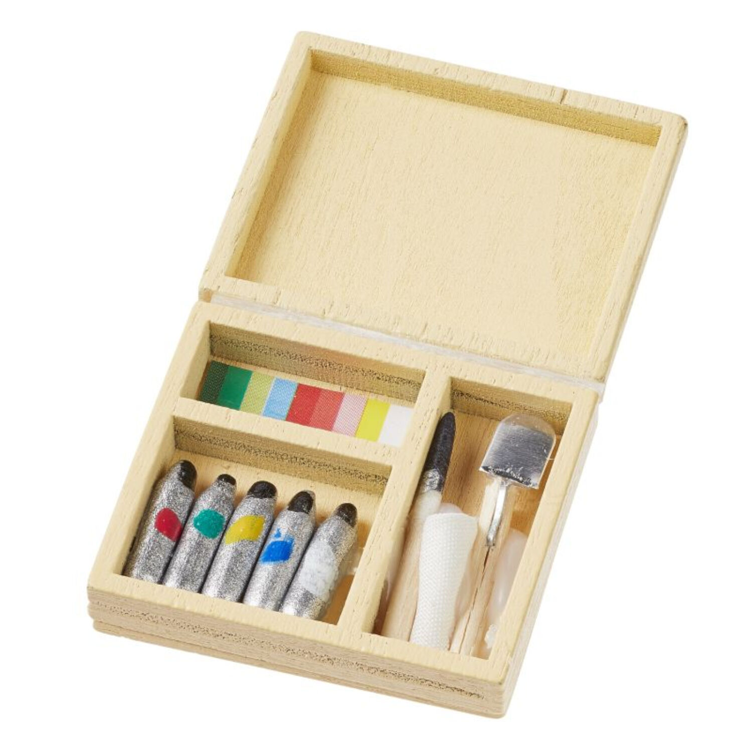 NEU Miniatur Farbkasten / Malkoffer fr Wichtel / Geldgeschenke, ca. 3,5 x 3 cm