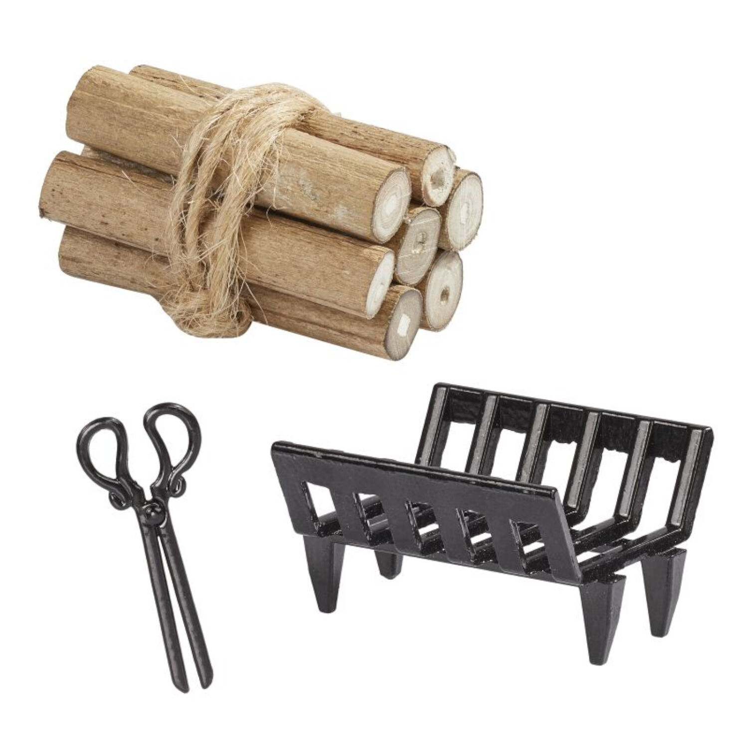 Miniatur Kamin-Set fr Wichtel / Geldgeschenke, 3-teilig, ca. 1,7 - 3 cm Bild 2