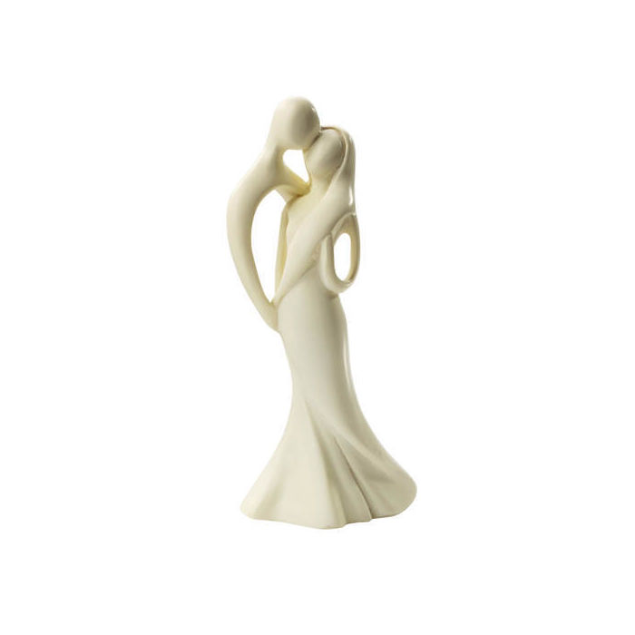 Figur: Hochzeitspaar modern, 10 cm, Creme