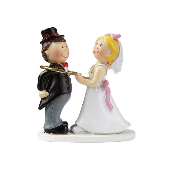 Figur: Hochzeitspaar mit Ring, 5 cm