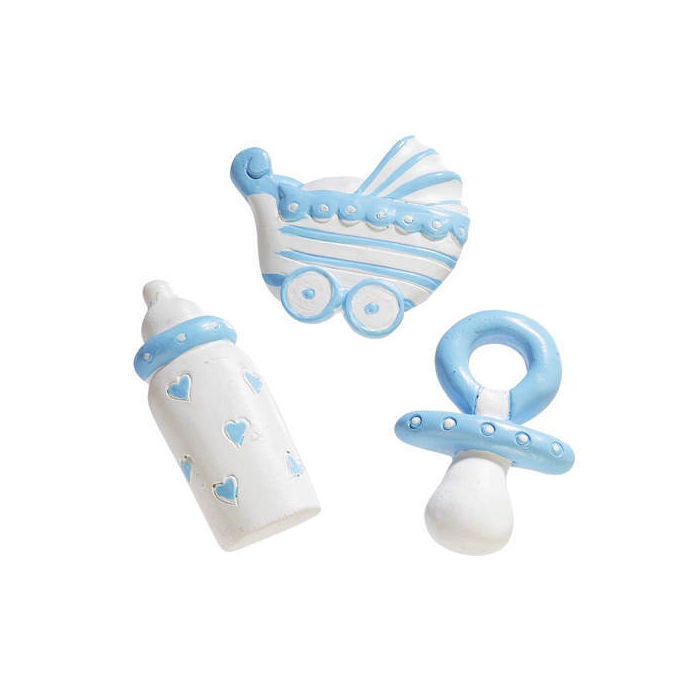 CREApop Baby-Streuteile, 3-fach sortiert, 3 cm, Blau