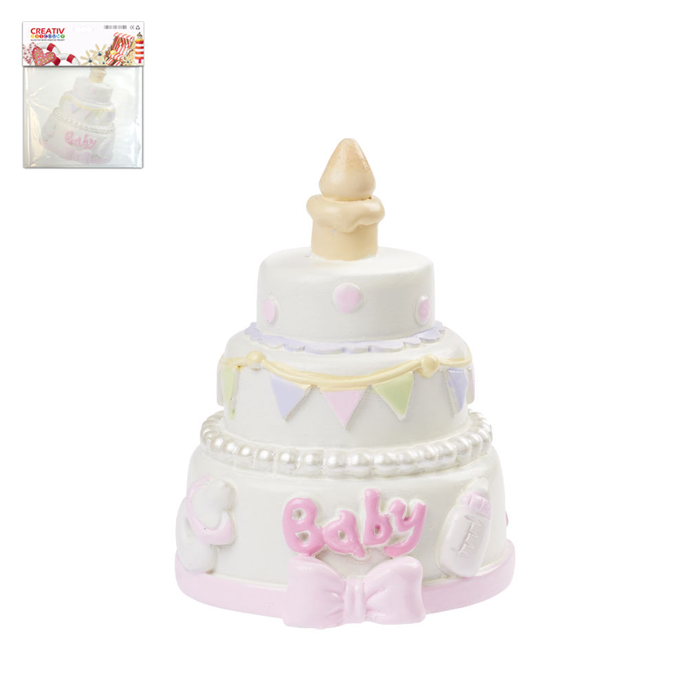 NEU Hobbyfun Mini Baby-Girl Torte, Rosa, ca. 4,5 cm