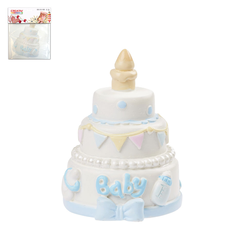 NEU Hobbyfun Mini Baby-Boy Torte, Blau, ca. 4,5 cm