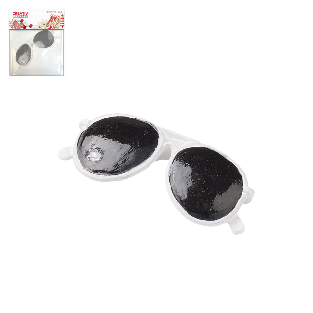 Hobbyfun Miniatur Sonnenbrille, ca. 3cm, weiß
