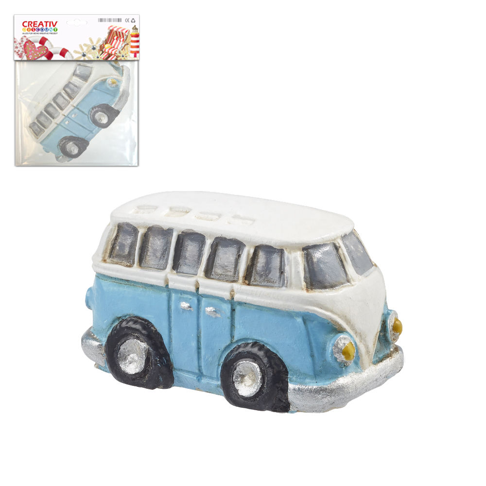Hobbyfun Miniatur- Bus, ca. 3cm, blau-wei