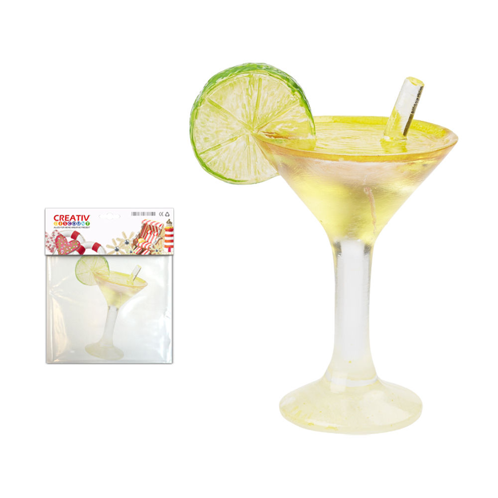 Hobbyfun Miniatur- Cocktailglas mit Deko, 4cm