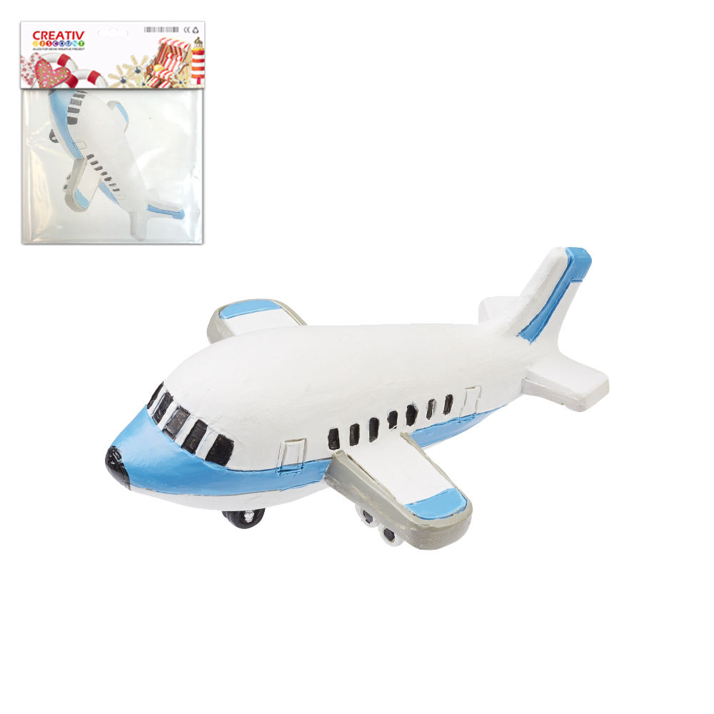 Hobbyfun Miniatur- Flugzeug, 6cm, blau-wei