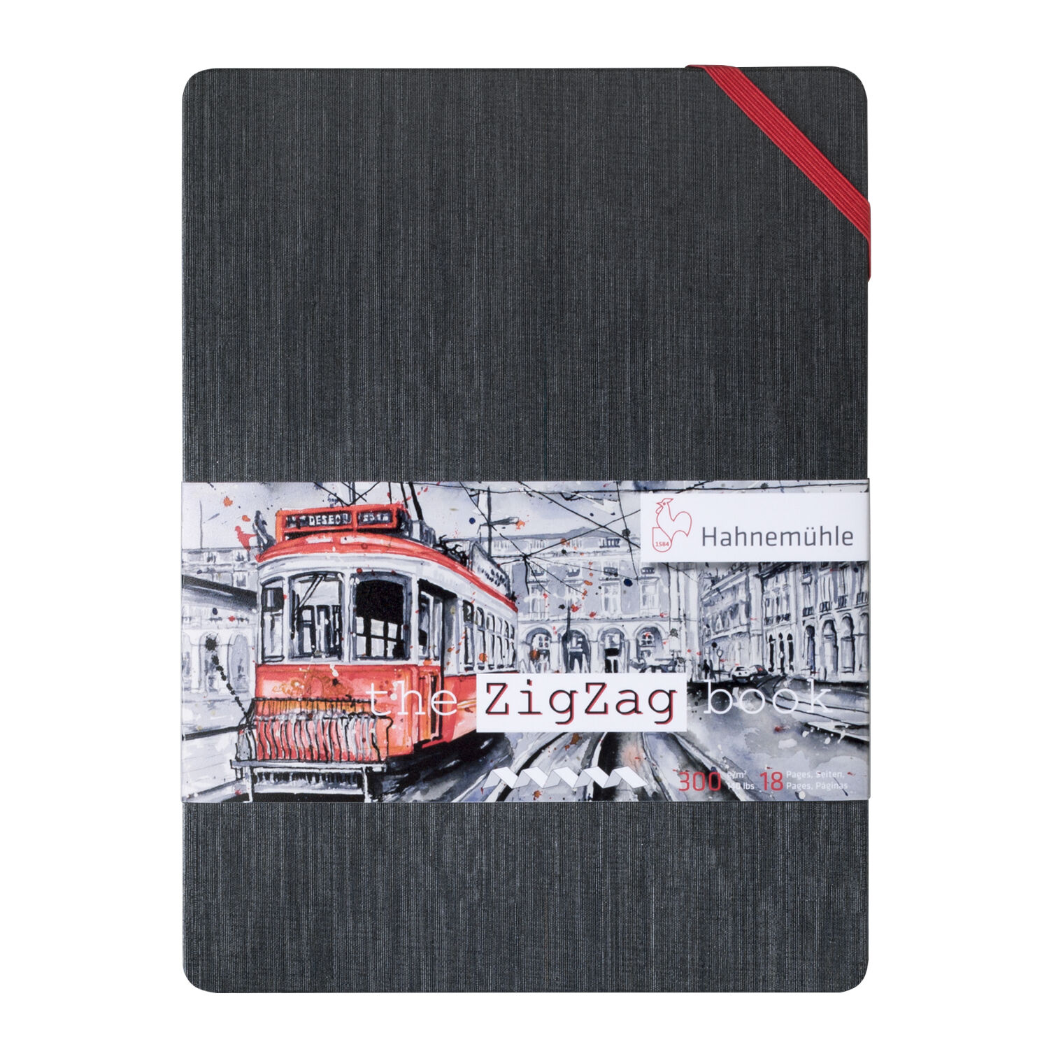 SALE The ZigZagBook, Aquarellpapier, 300g/m�, Portrait DIN A5, 18 Seiten