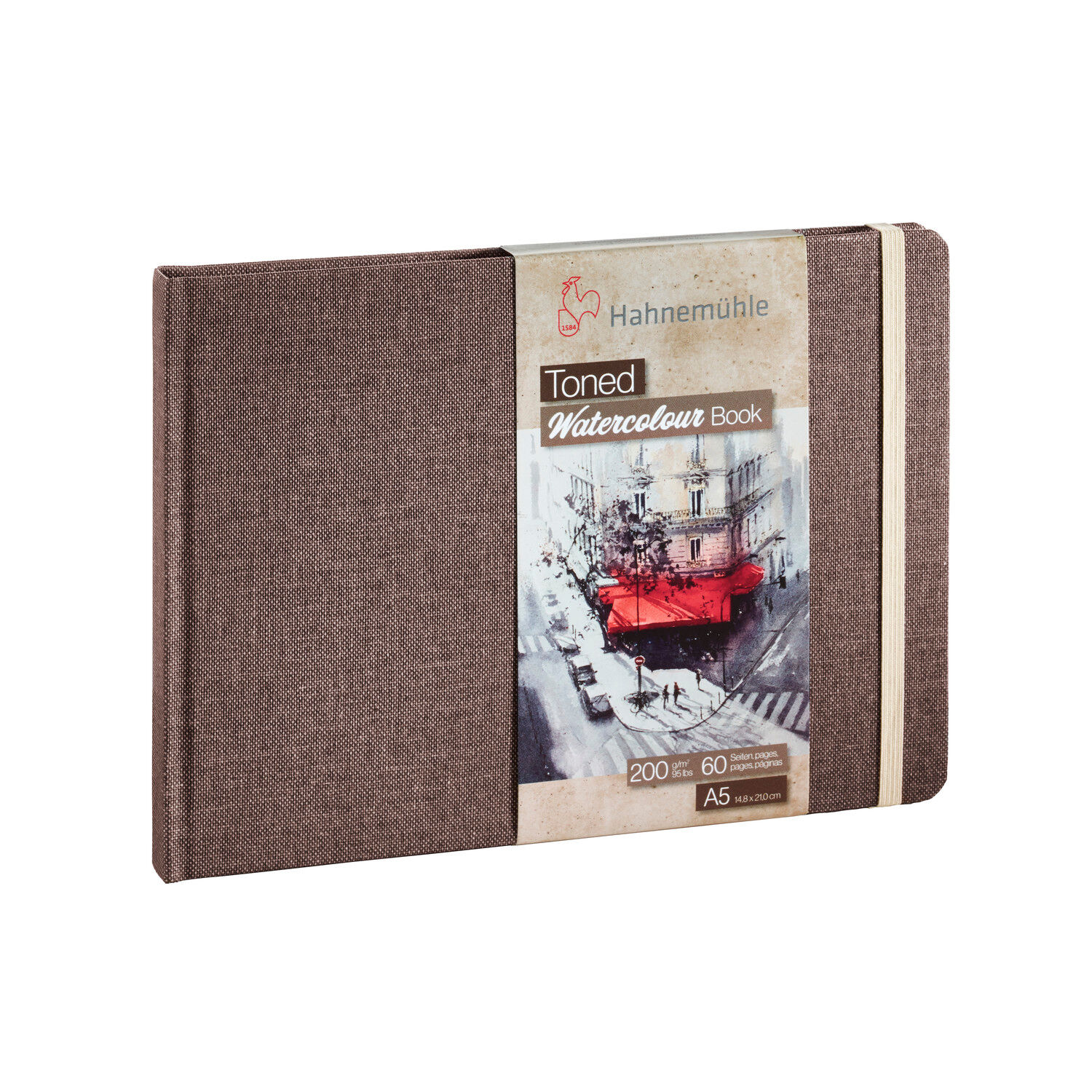 SALE Toned Watercolour Book Beige, 200g/m�, DIN A5 Landschaftsformat, 60 Seiten
