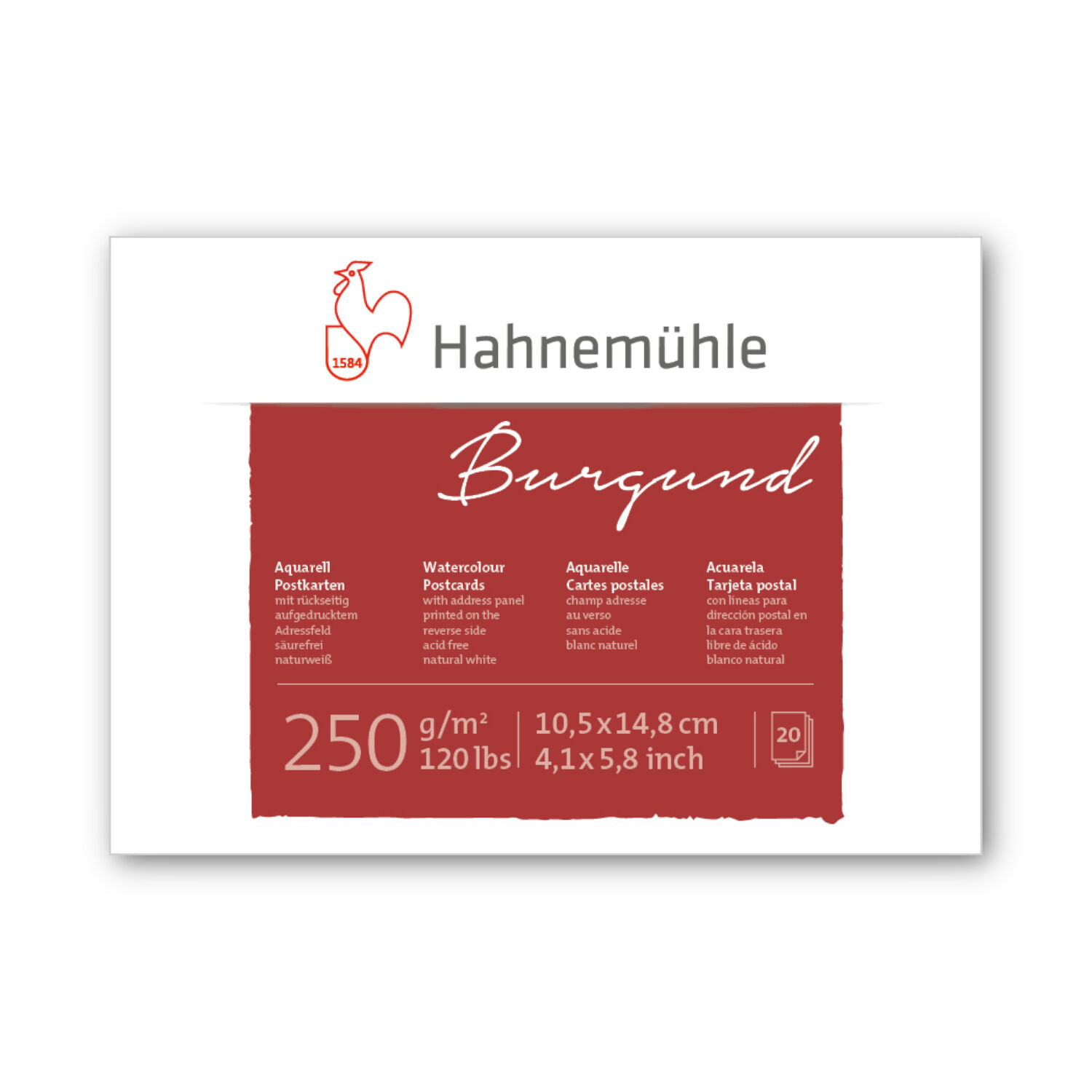 Hahnemhle Aquarell-Postkartenblock 10,5x14,8cm