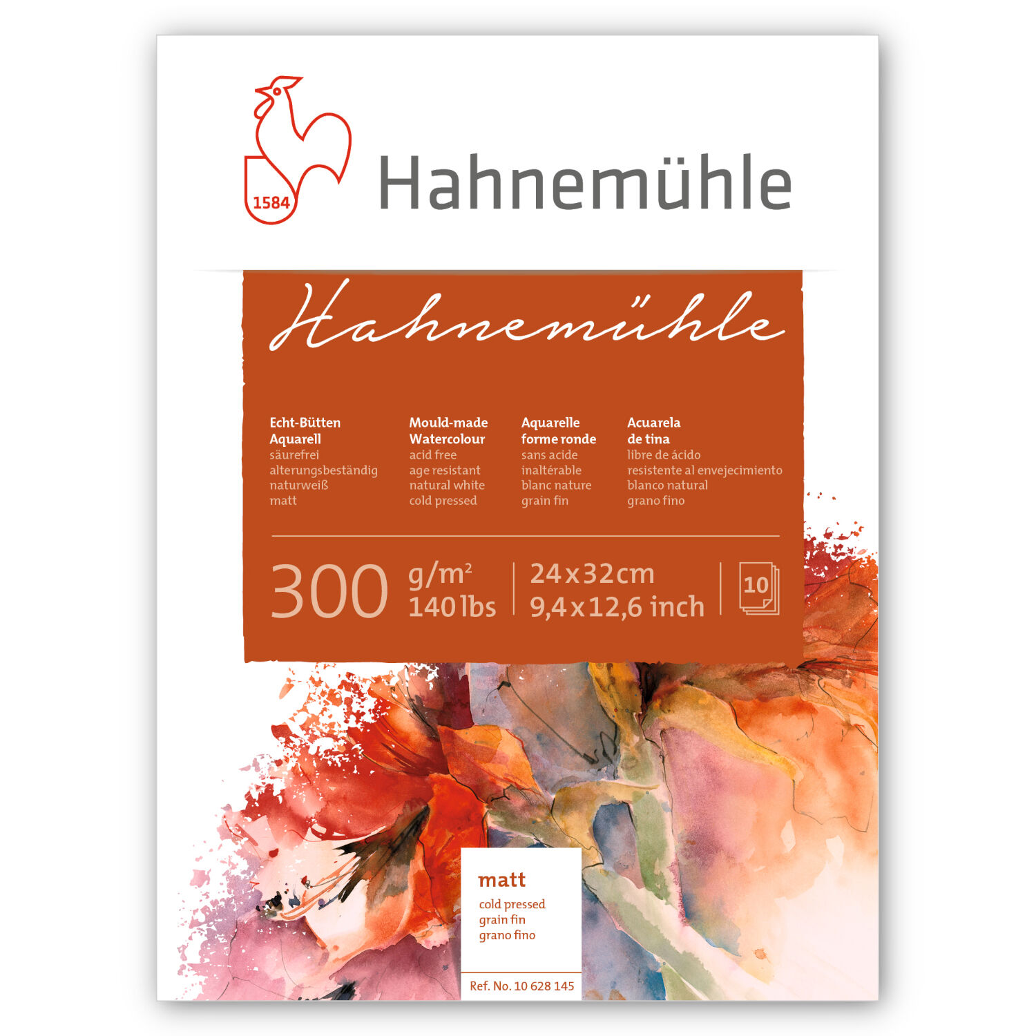 Aquarellblock Hahnemhle matt, 300 g/m, 24x32cm, 10 Blatt