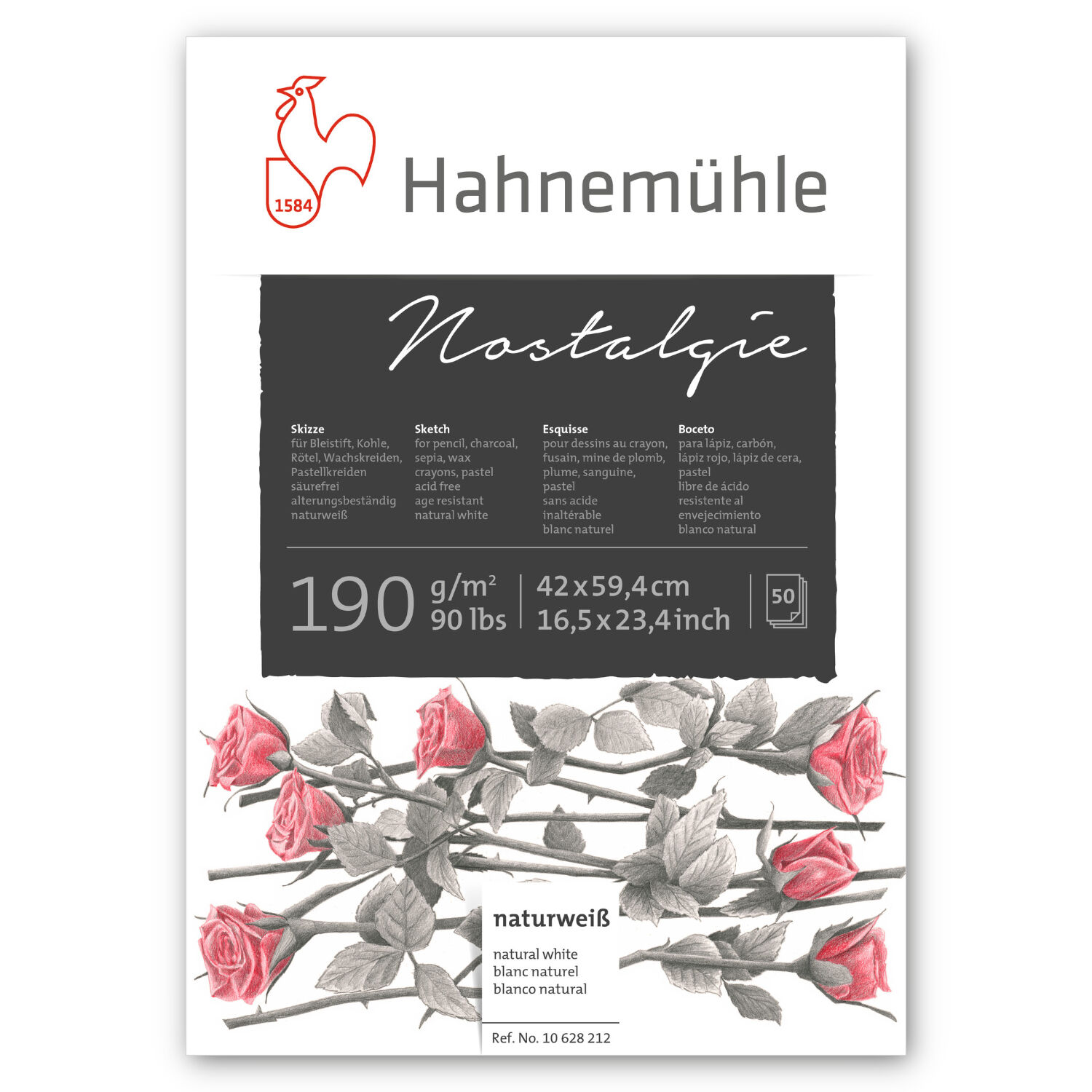 SALE Hahnem�hle Skizzenblock Nostalgie, 190g/m�, DIN A2, 50 Blatt