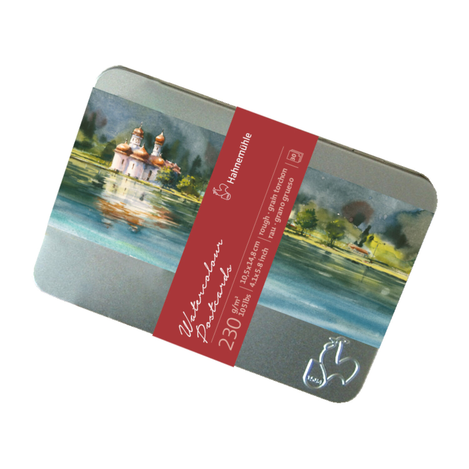 NEU Aquarellpostkarten in Metallbox, rau, 230g/m, 10 x 15 mm, 30 Karten