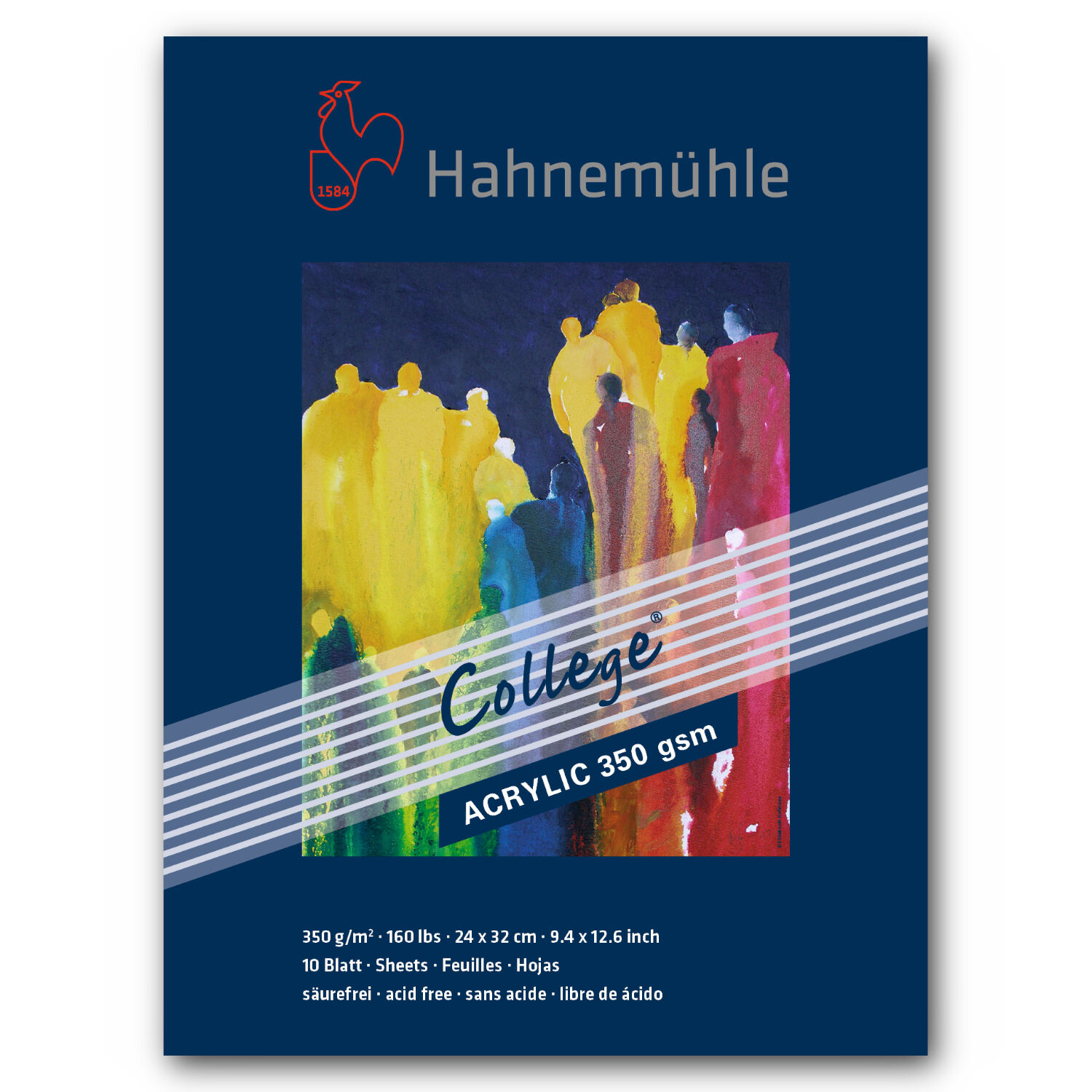 Hahnemhle College Acrylmalkarton, 350g/m, 10 Blatt, 24x32cm