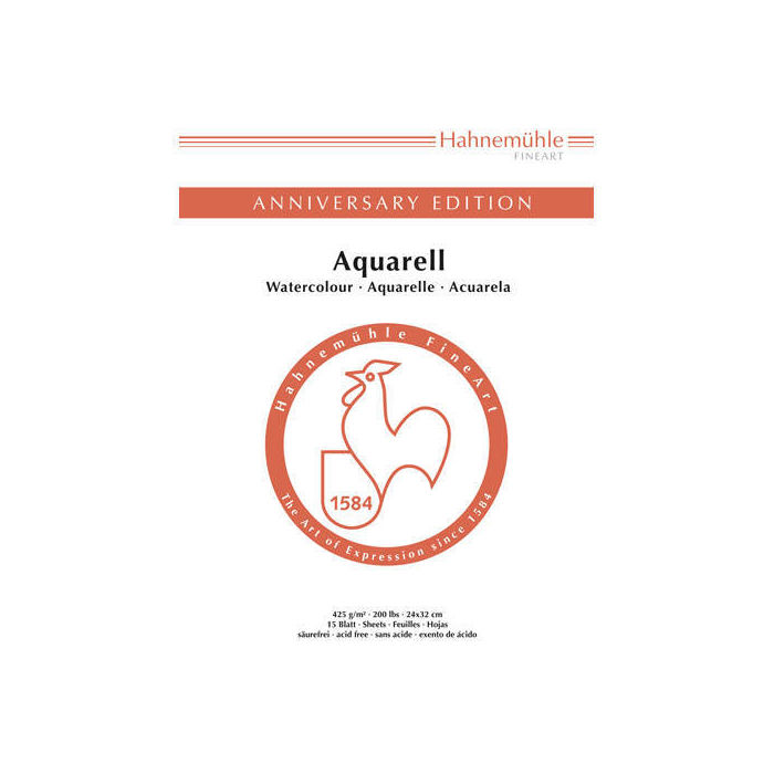 Jubilums-Aquarellblock, 425 g/m, 24x32,15 Blatt