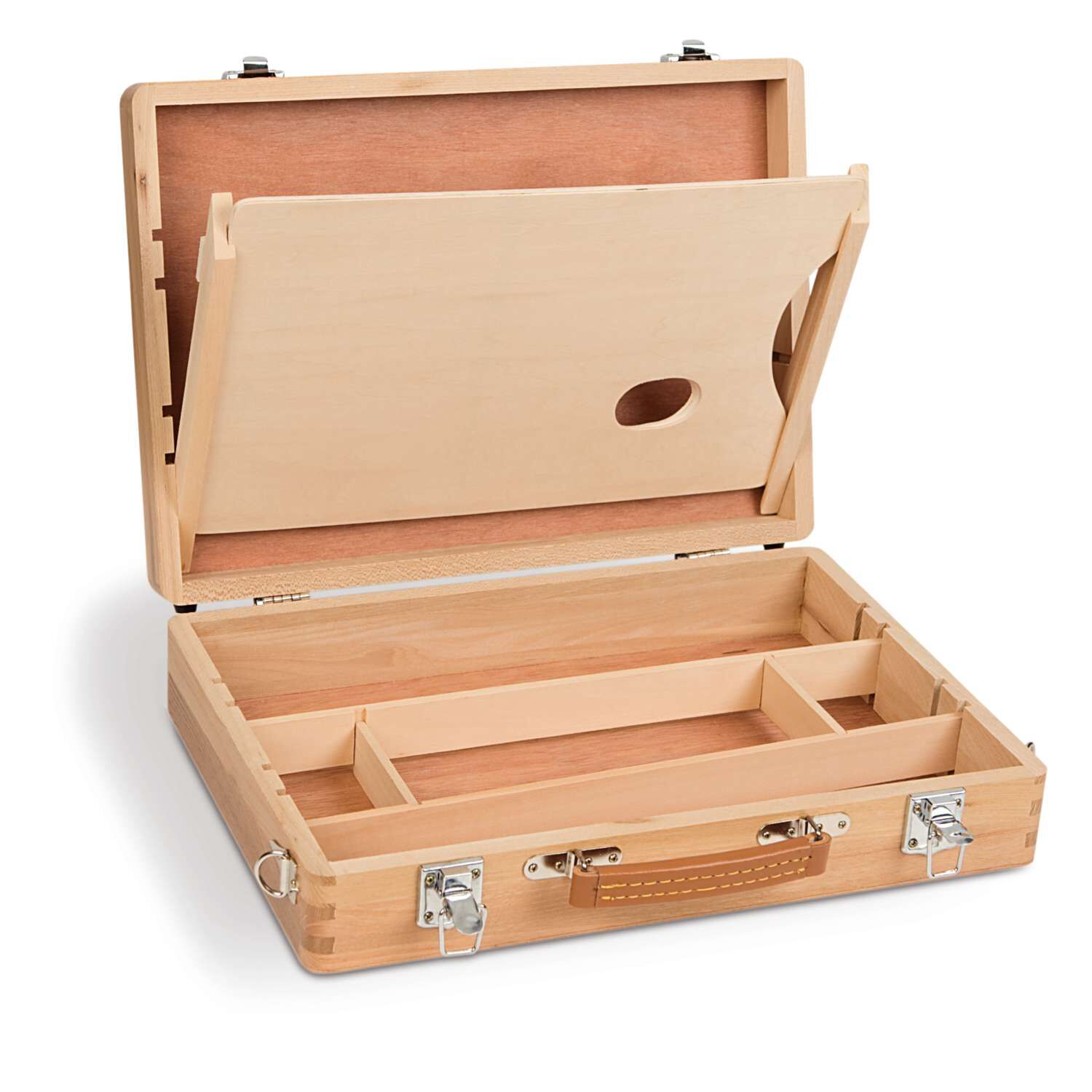 Holzmalkoffer, klar lackiert, ca. 38 x 27 x 8cm Bild 2