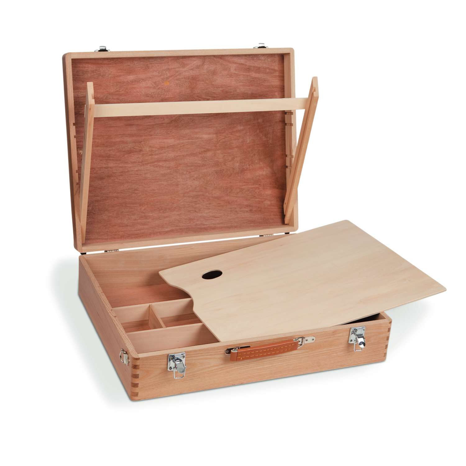 Holzmalkoffer, klar lackiert, ca. 50 x 40 x 12cm Bild 2