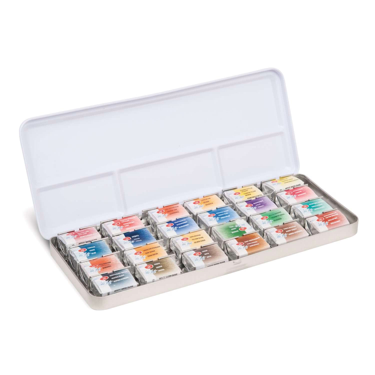 NEU White Nights Aquarellkasten Metall 24 ganze Npfe