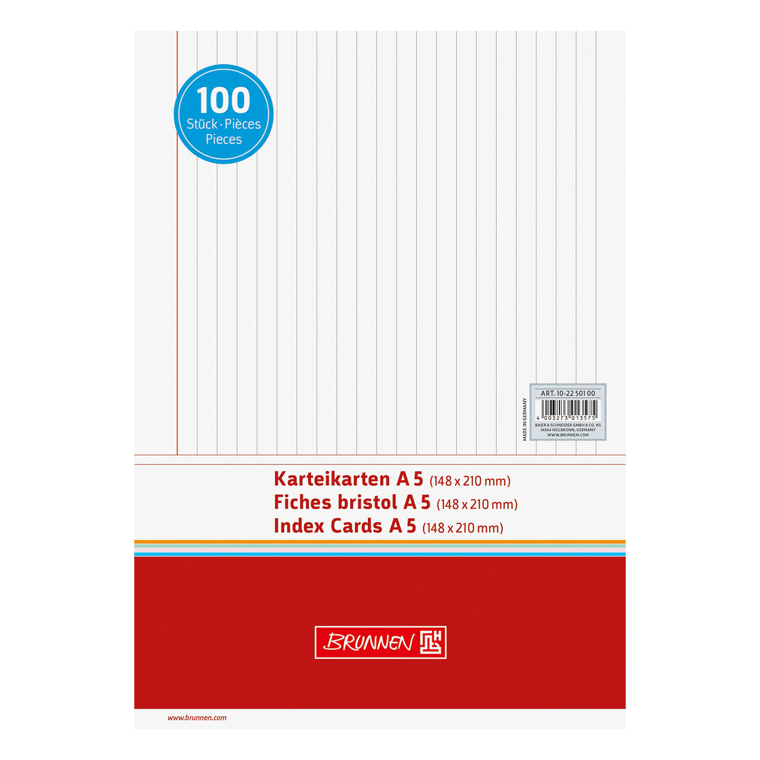 NEU Karteikarten DIN A5 liniert wei�