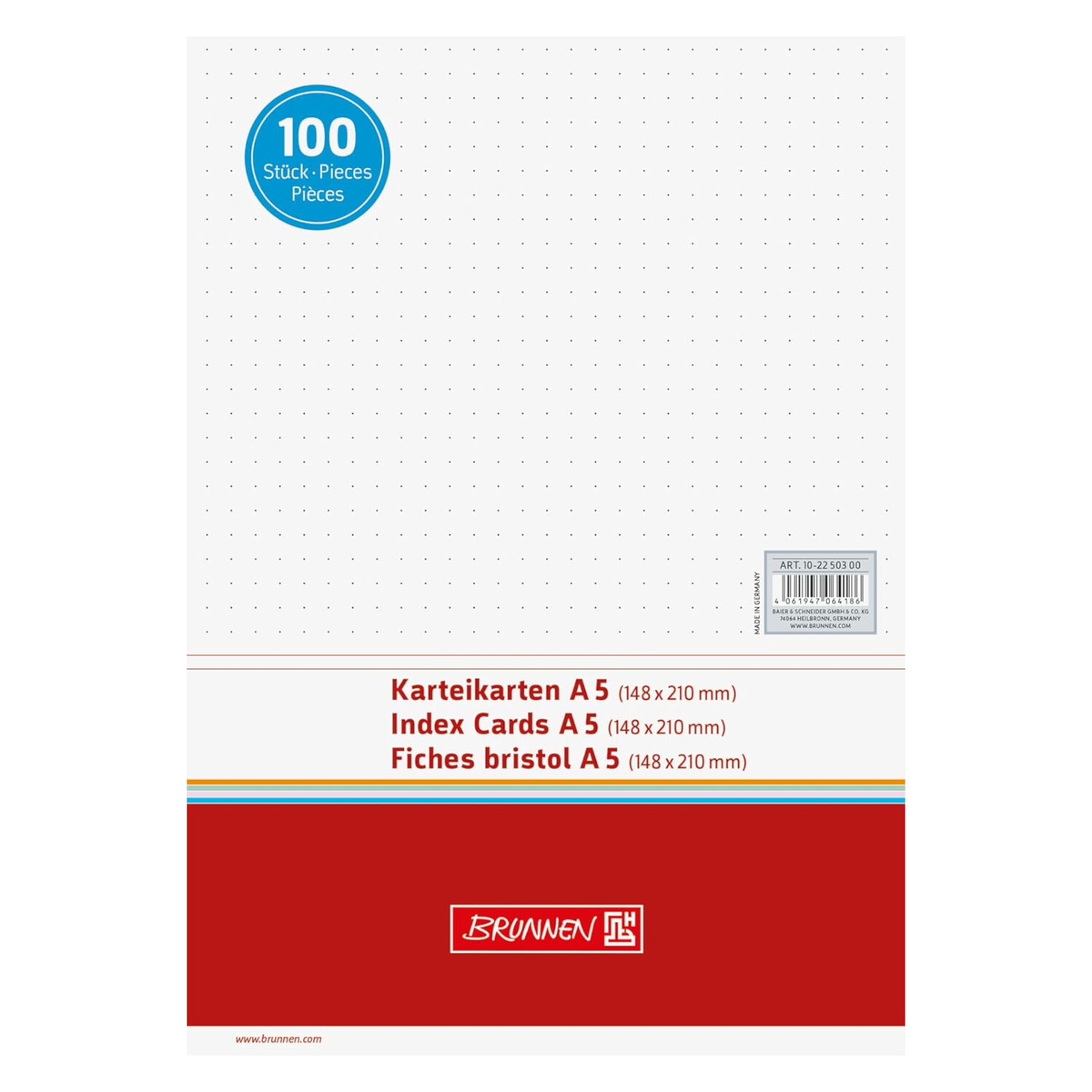 NEU Karteikarten DIN A5 dotted wei�