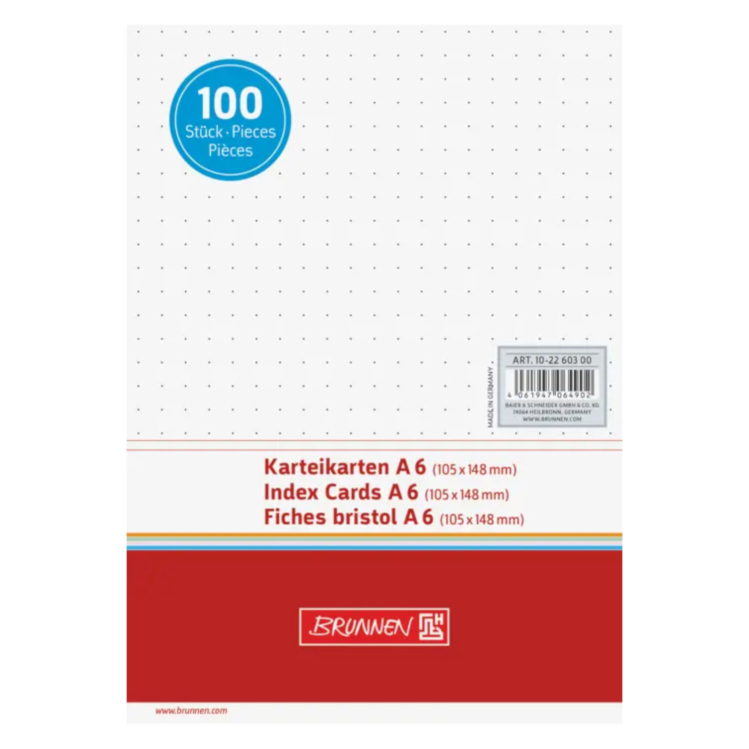 NEU Karteikarten DIN A6 dotted wei�