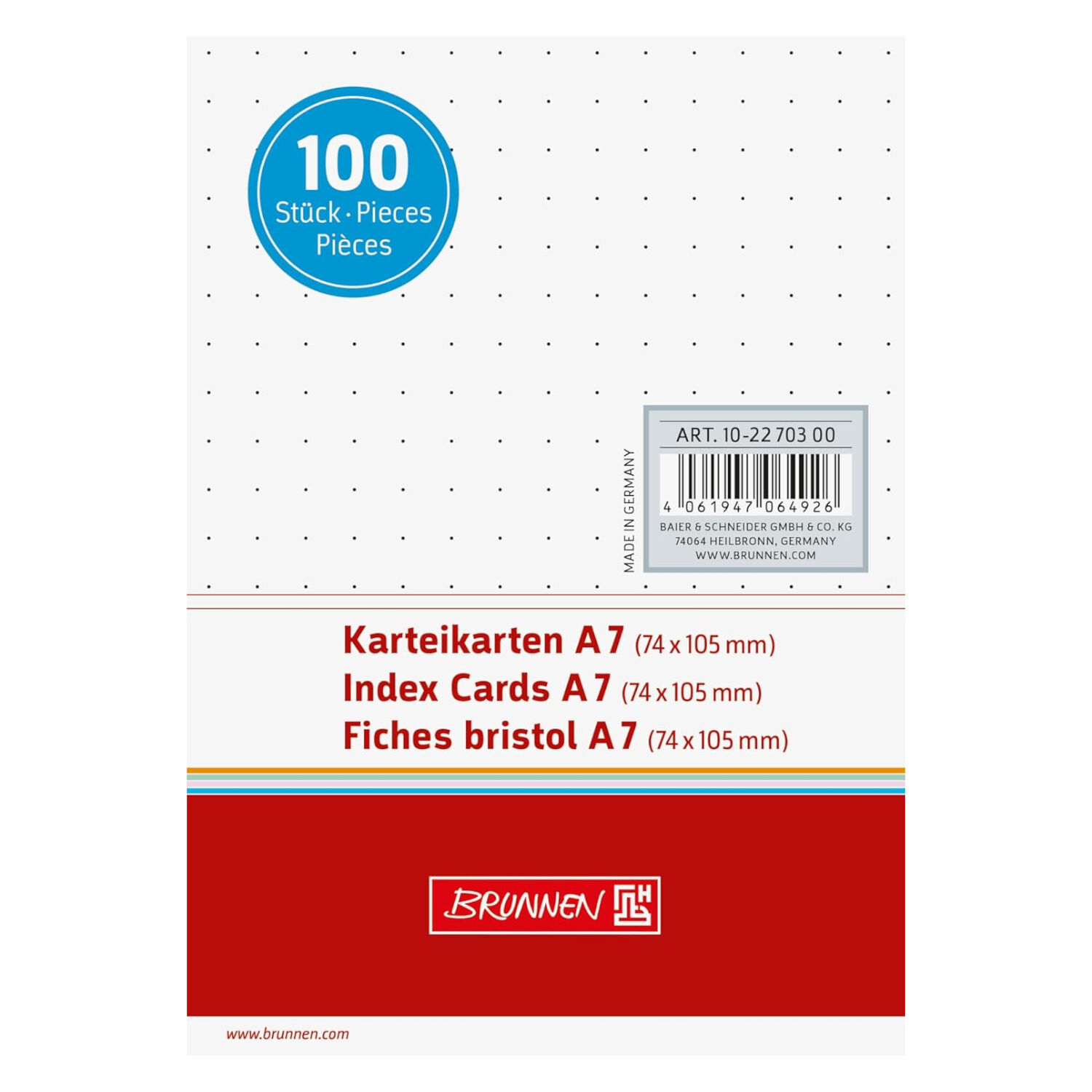 NEU Karteikarten DIN A7 dotted wei�