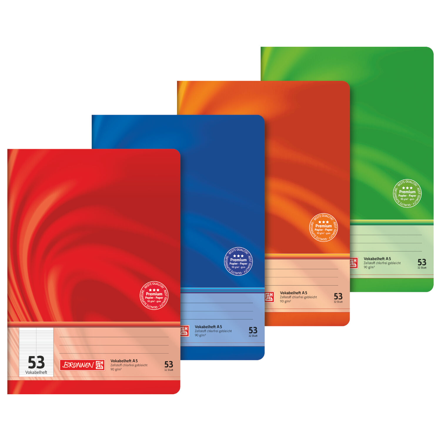 NEU Schulheft Vokabel, DIN A5, 32 Blatt, 90 g/m�, Lineatur 53, FSC Vivendi, 1 St�ck