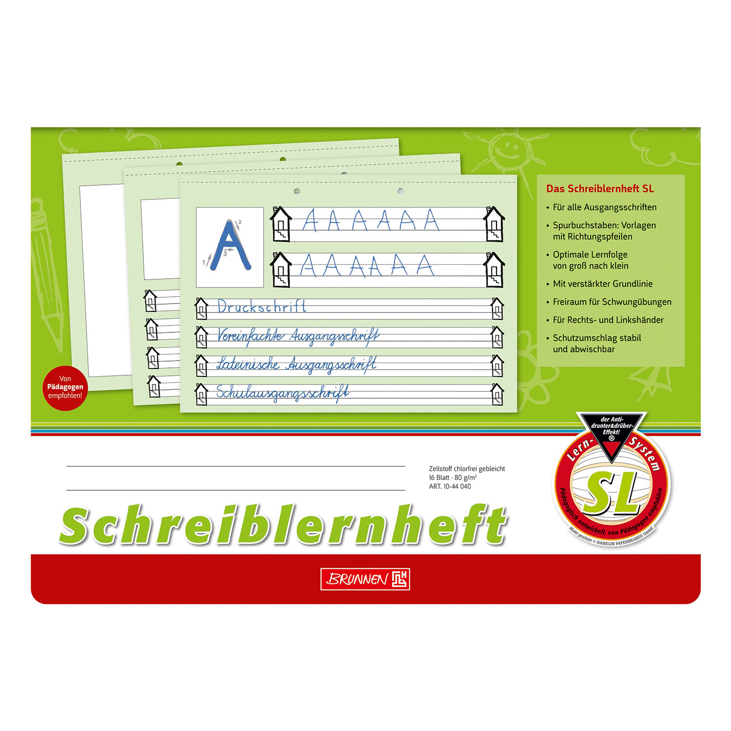 NEU Heft DIN A4, 16 Blatt, Schreiblernheft, quer SL