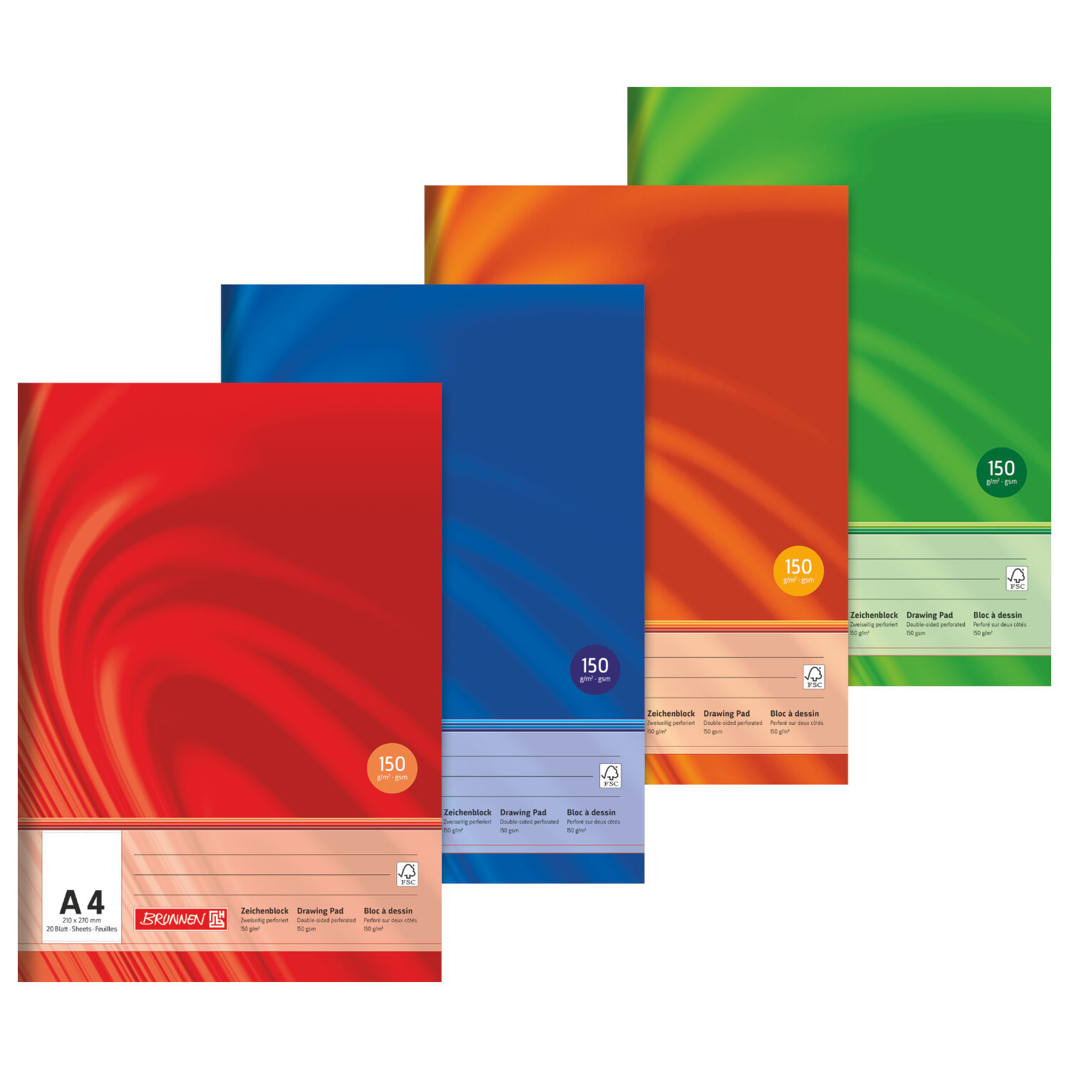 NEU Zeichenblock DIN A4, 20 Blatt, 150g/m�, FSC Vivendi