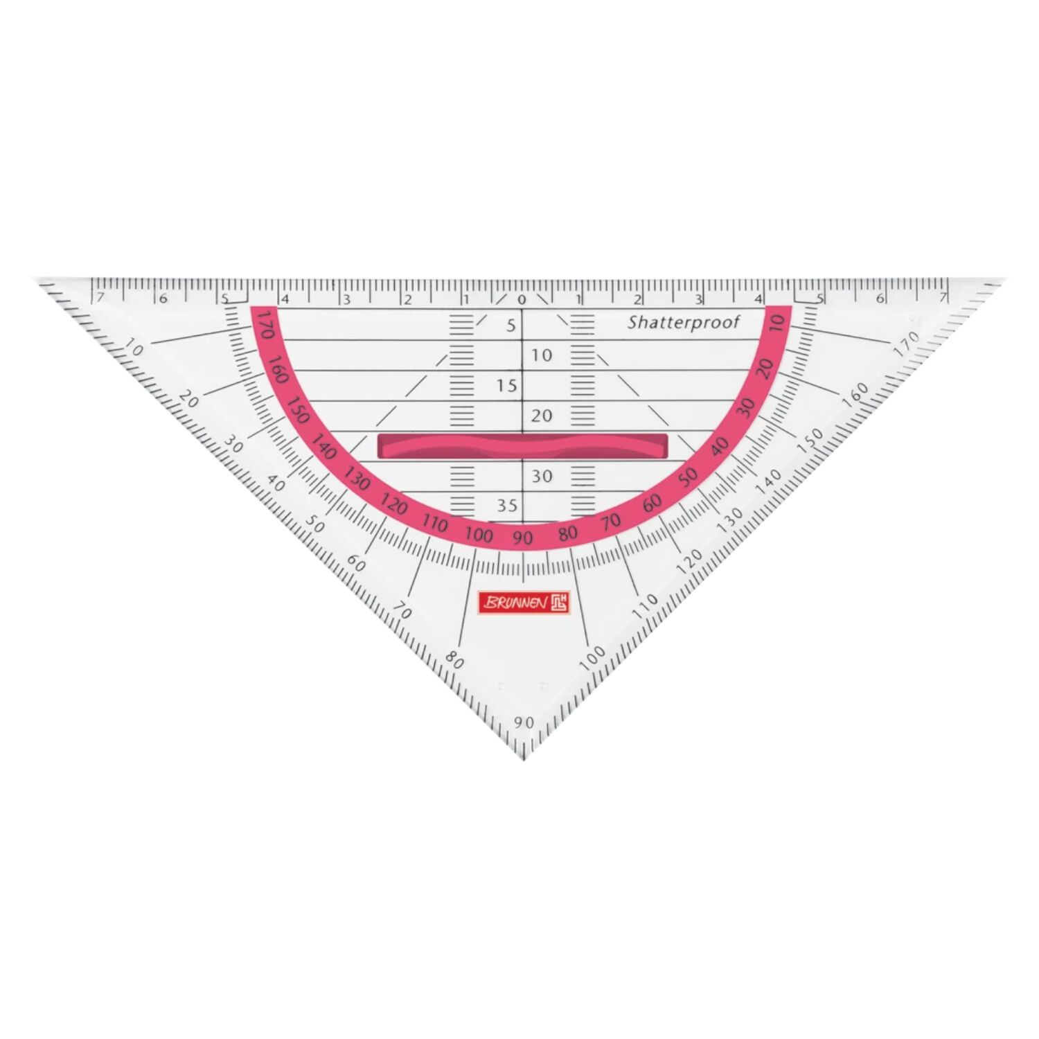 Geodreieck 16cm, mit Griff, bruchsicher, tulip