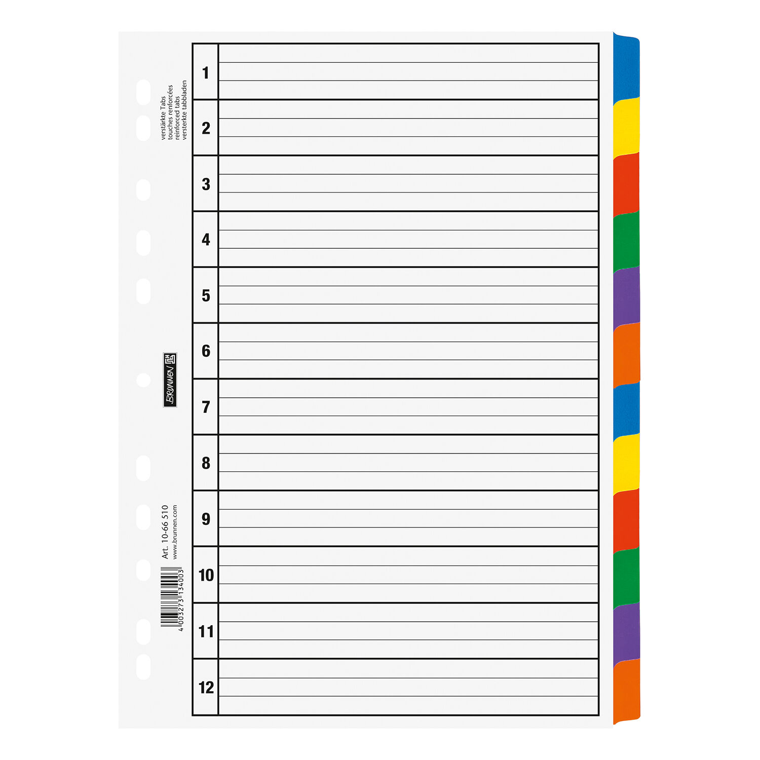 NEU Ringbuch-Register FACT!plus DIN A4, aus Karton 12-teilig