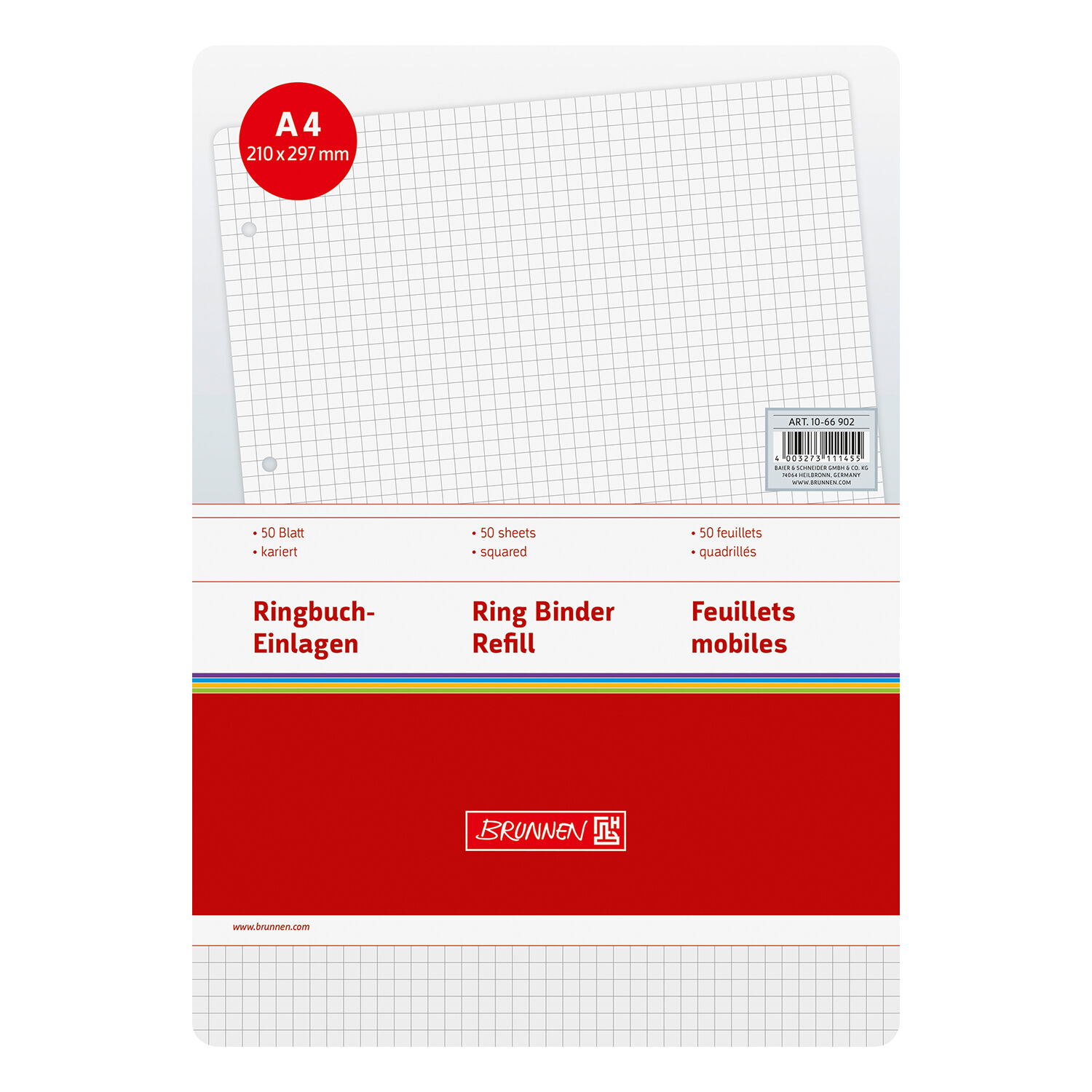 NEU Ringbucheinlage DIN A4, 50 Blatt, 70g, kariert