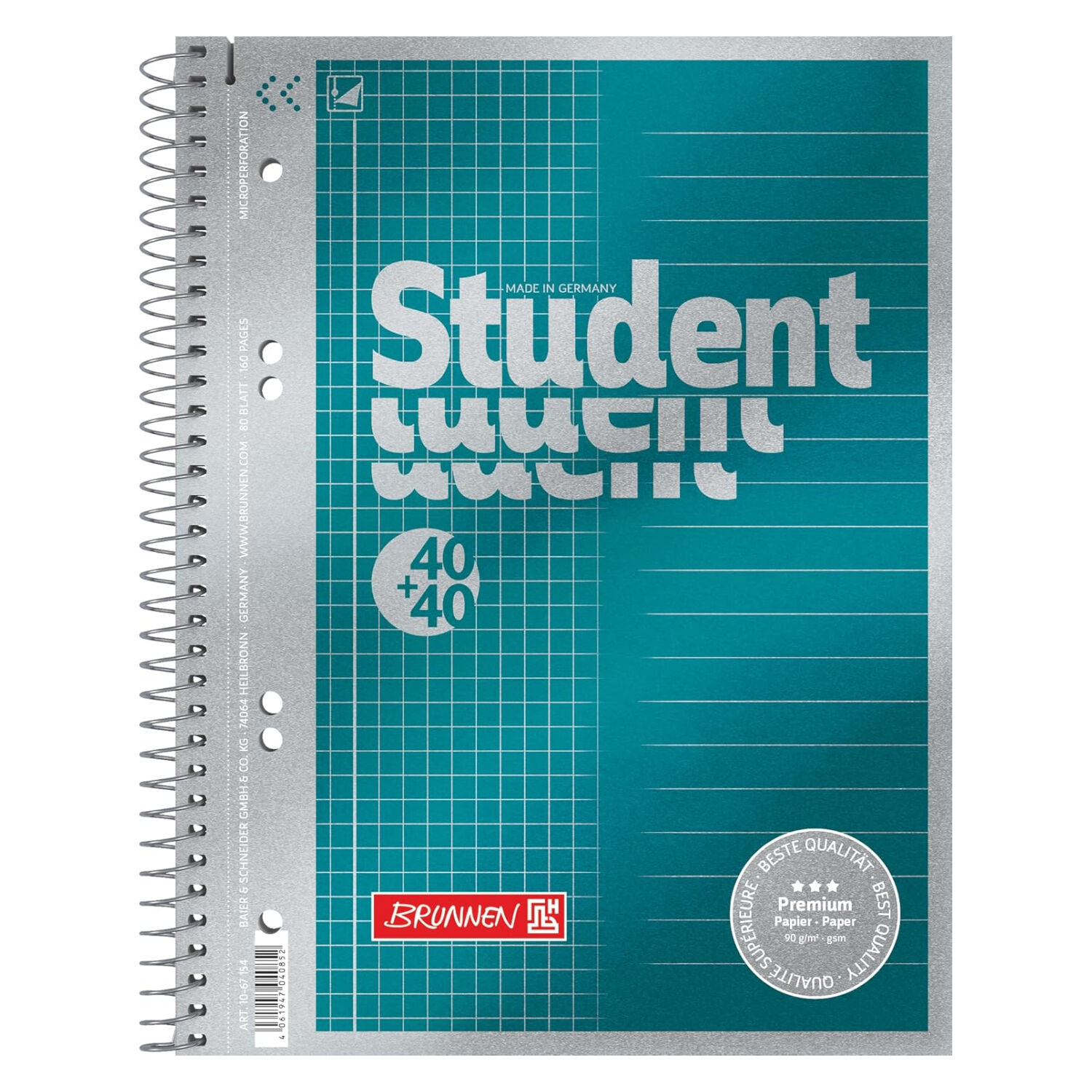 NEU Collegeblock Premium DIN A5, 80 Blatt, 90g, liniert/kariert