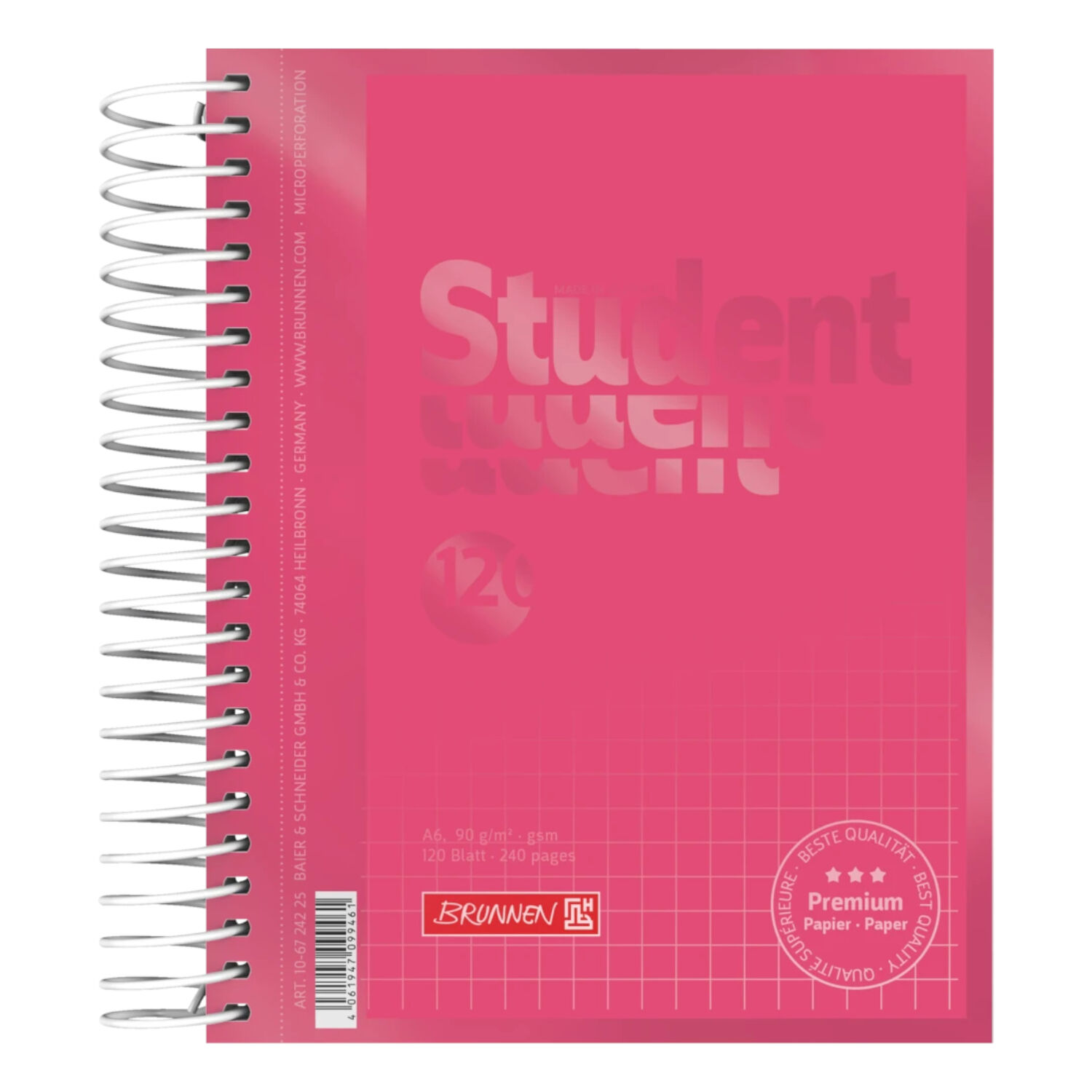 Collegeblock DIN A6, kariert, 120 Blatt, tulip