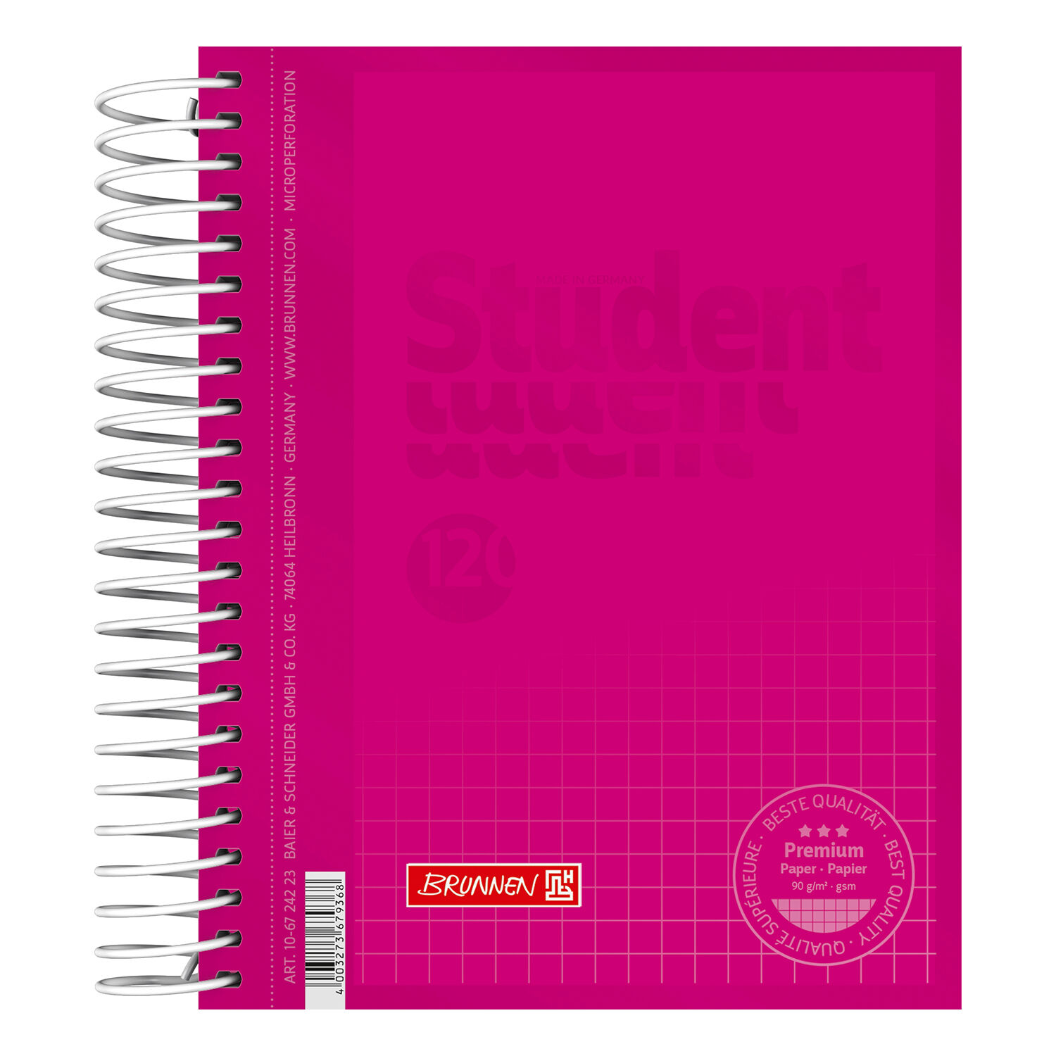 NEU Collegeblock DIN A6, kariert, 120 Blatt, pink