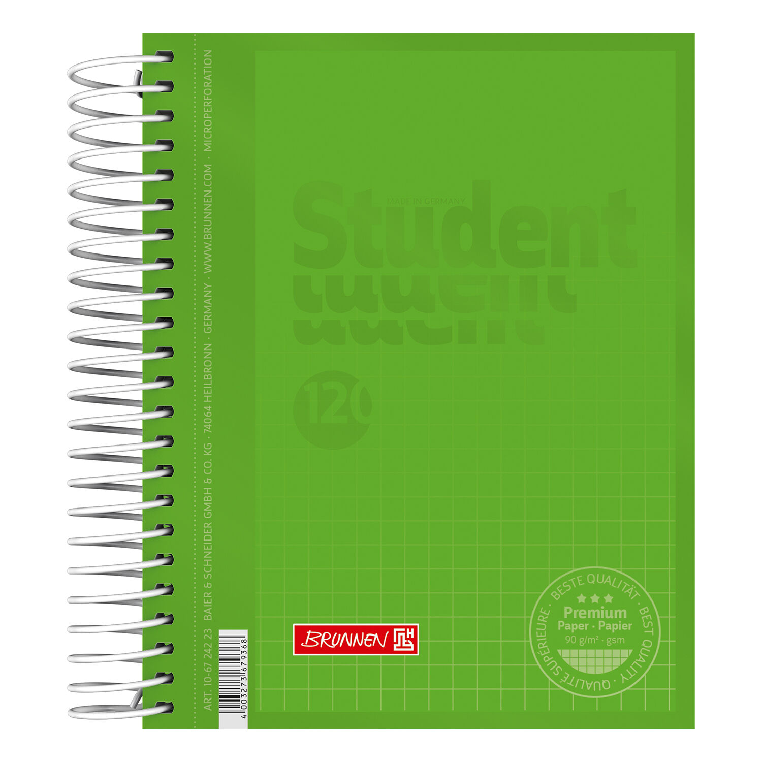 NEU Collegeblock DIN A6, kariert, 120 Blatt, kiwi